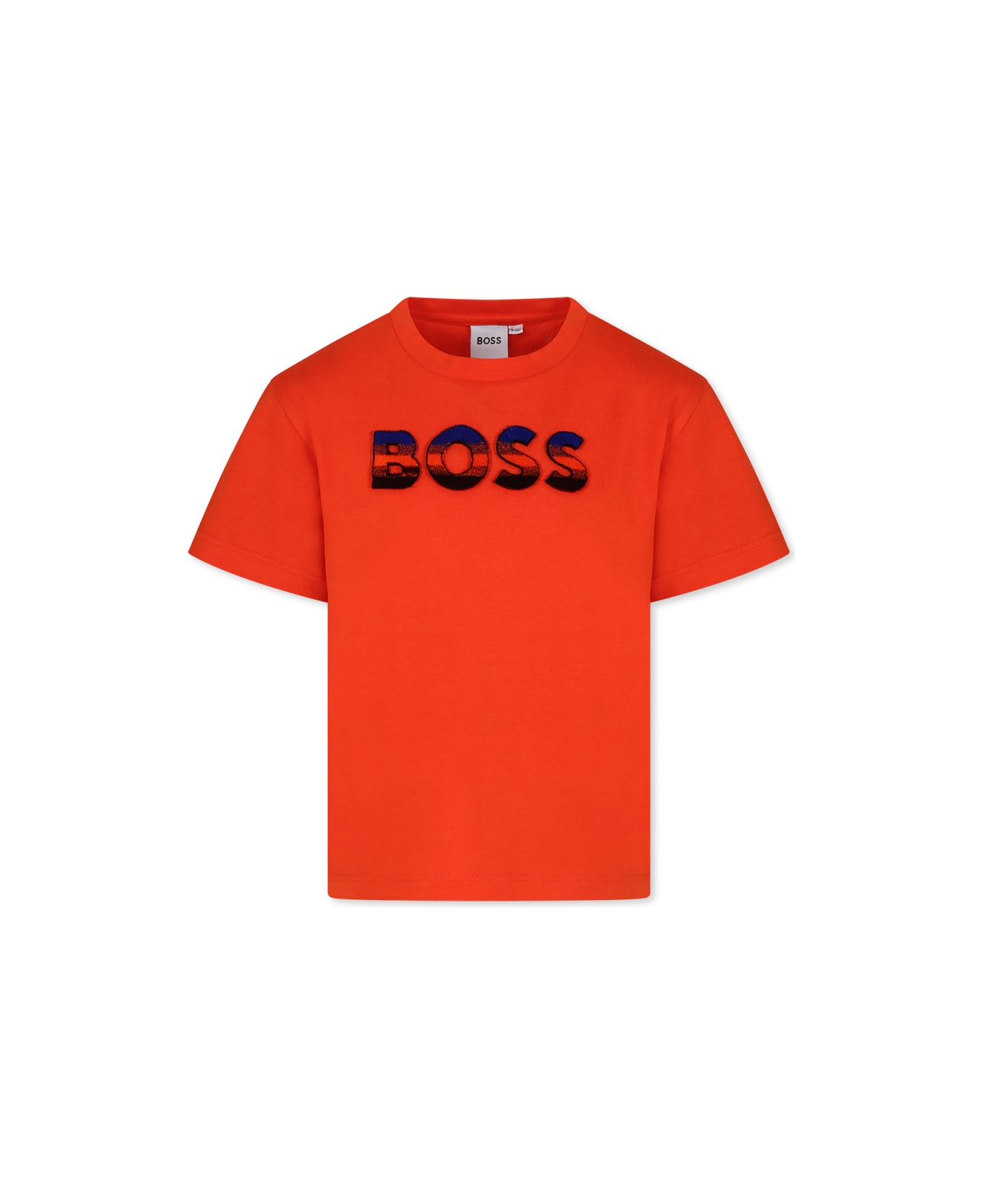 Hugo Boss Orange T-shirt For Boy With Logo - Red