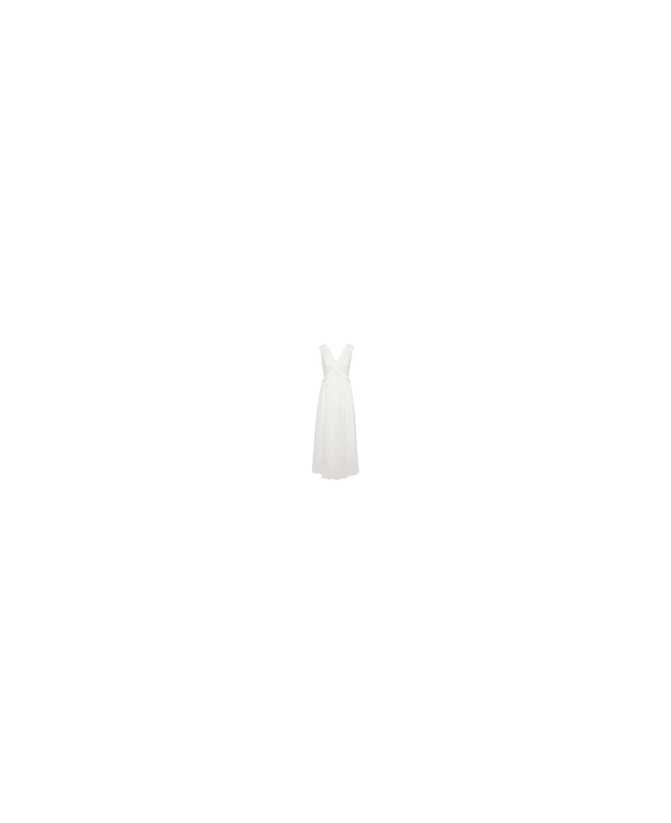 See by Chloé Long Sleeveless V-neck Dress - CLOUDY WHITE