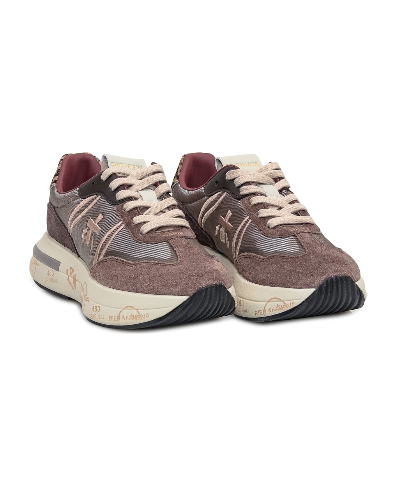 Premiata Sneaker With Logo - MARRONE-GRIGIO