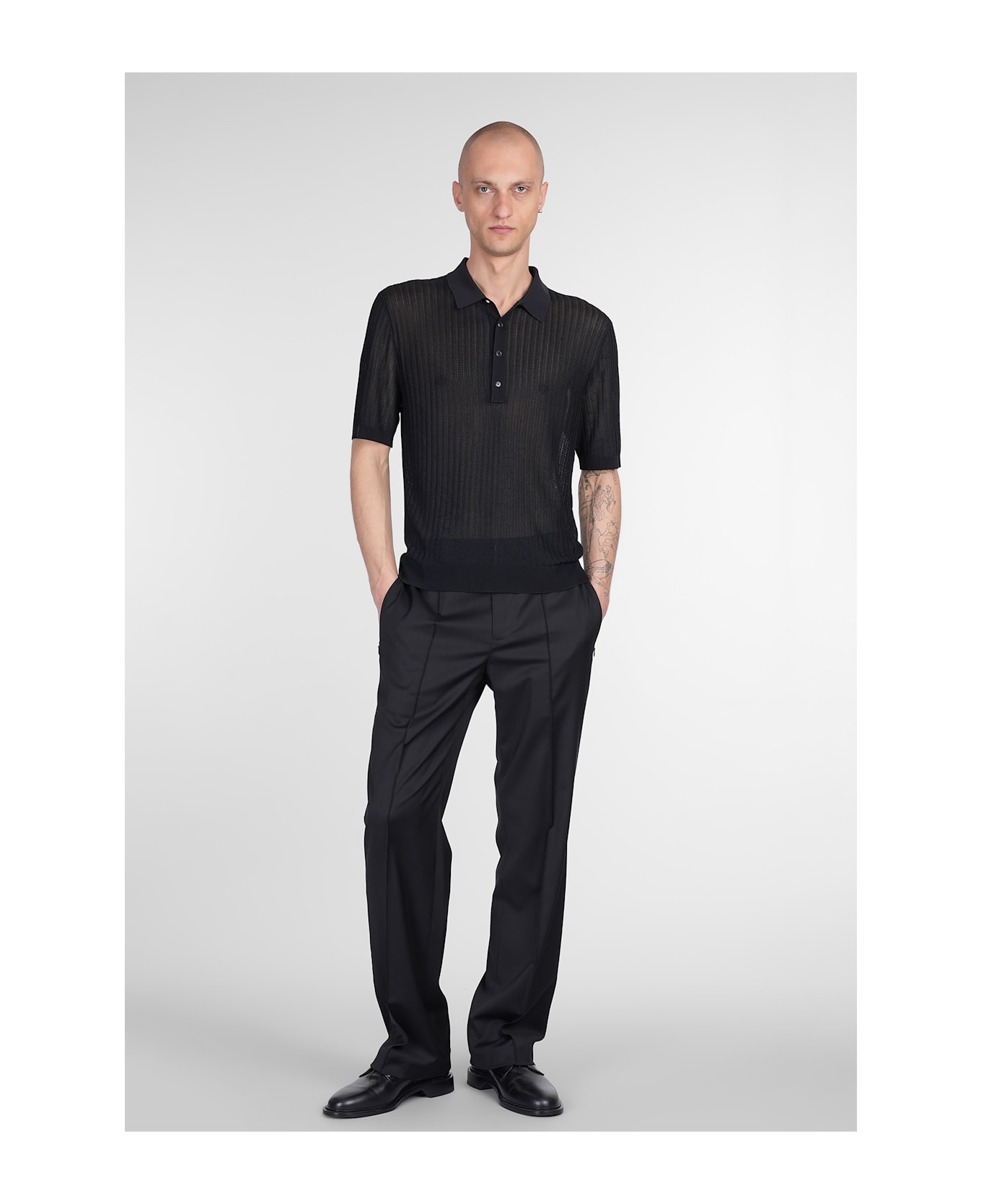 Helmut Lang Polo In Black Viscose - black