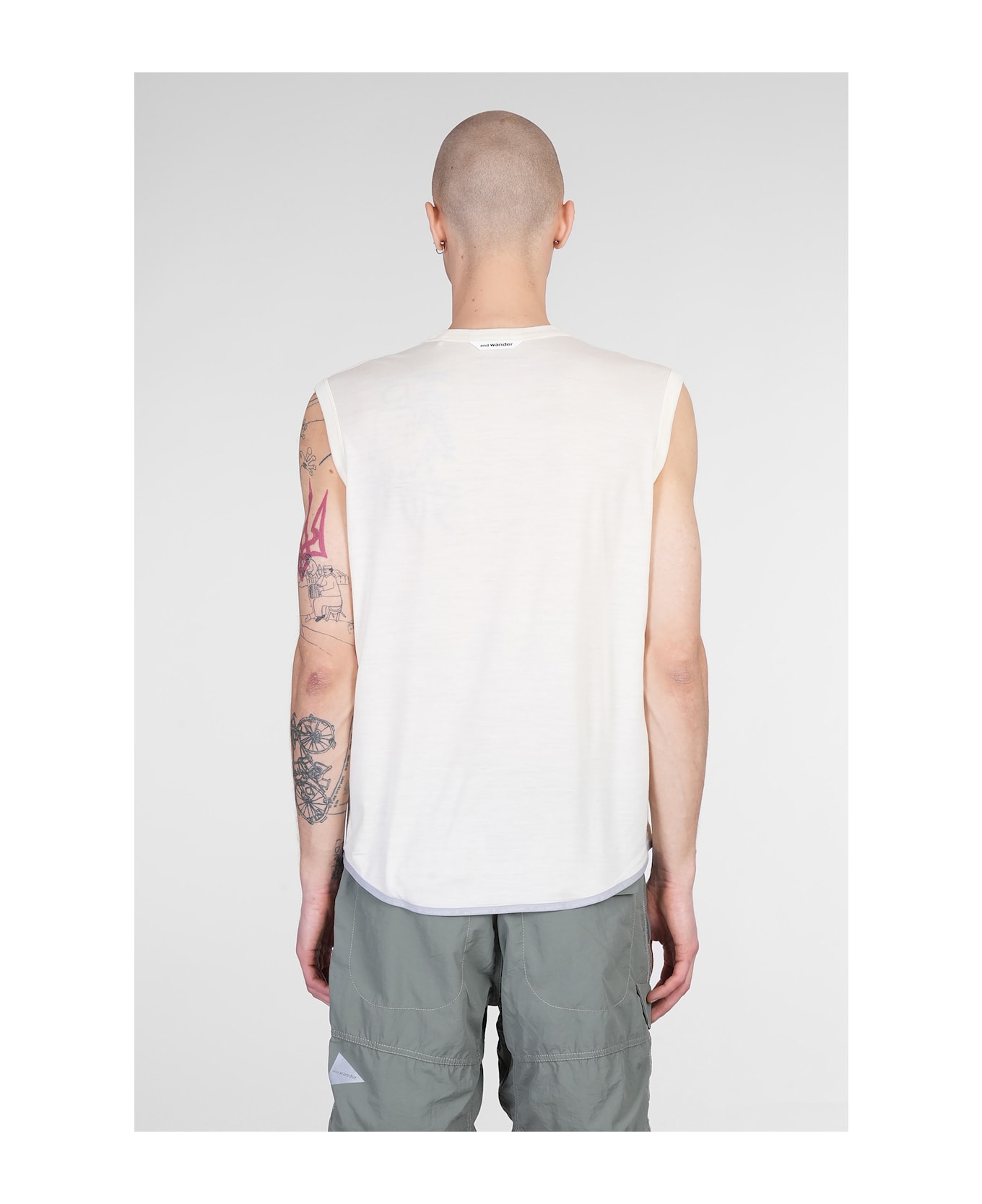 And Wander Tank Top In Beige Wool - beige