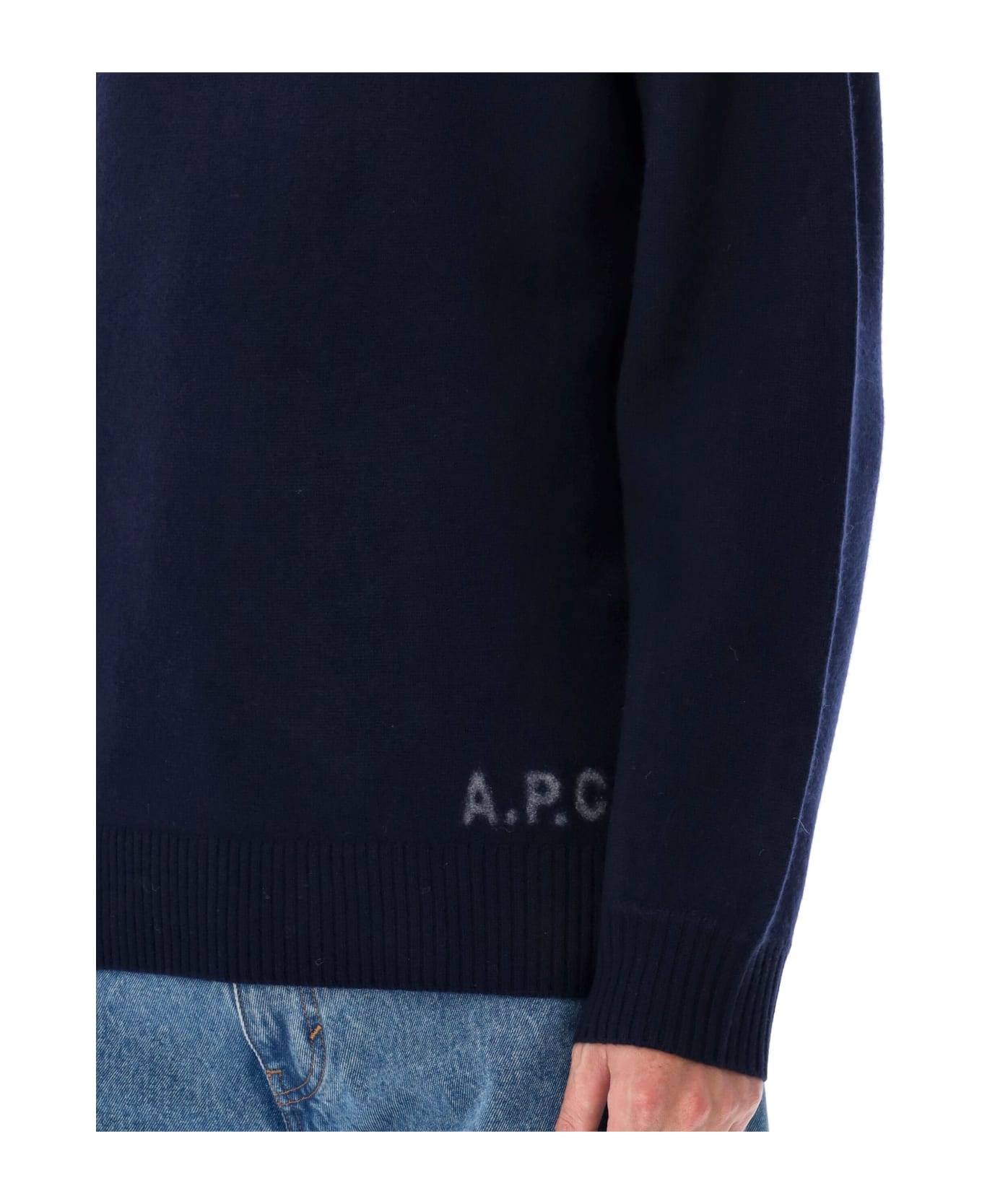 A.P.C. Logo Turtleneck Sweater - DARK NAVY
