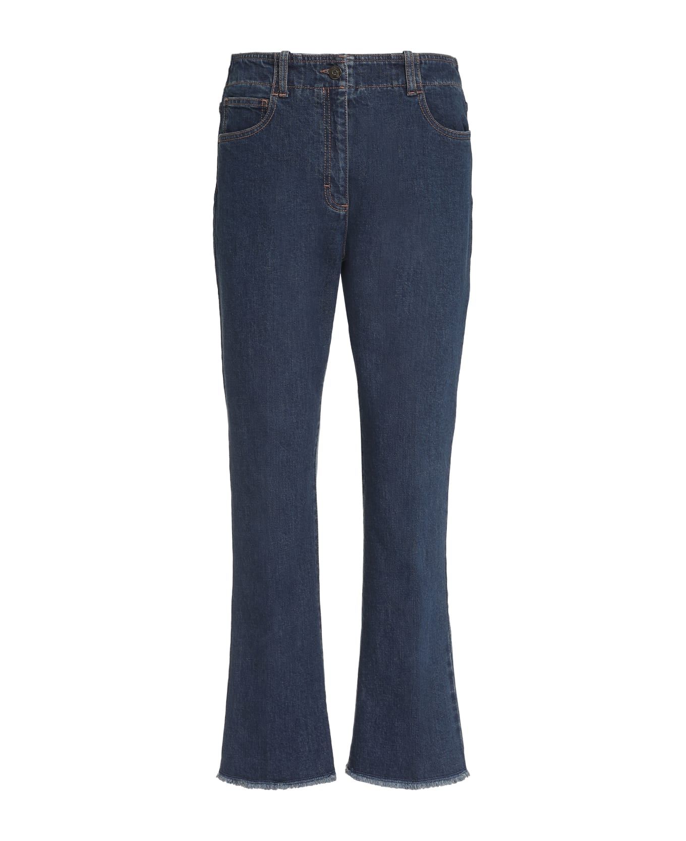 Peserico Cropped Flared Jeans - Denim