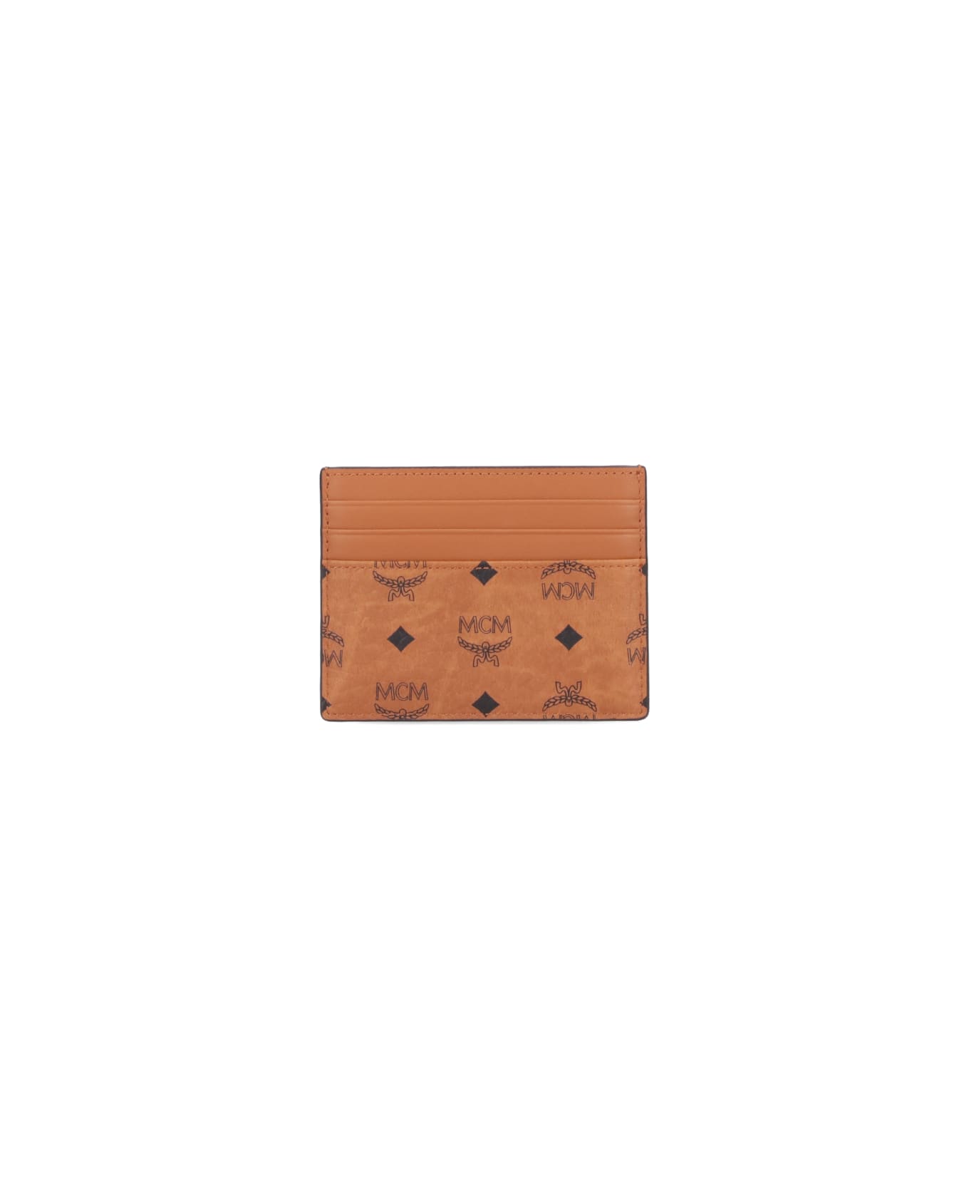 MCM Card Holder With Money Clip Detail - Brown