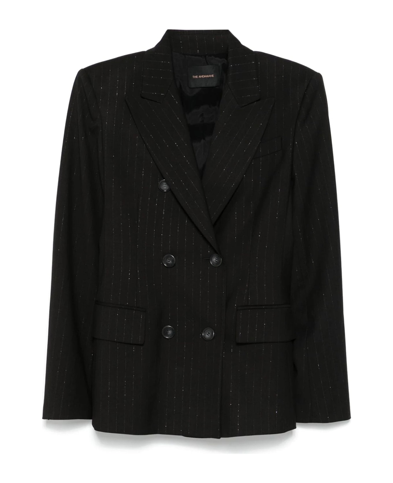 The Andamane Black Pinstriped Blazer - Black