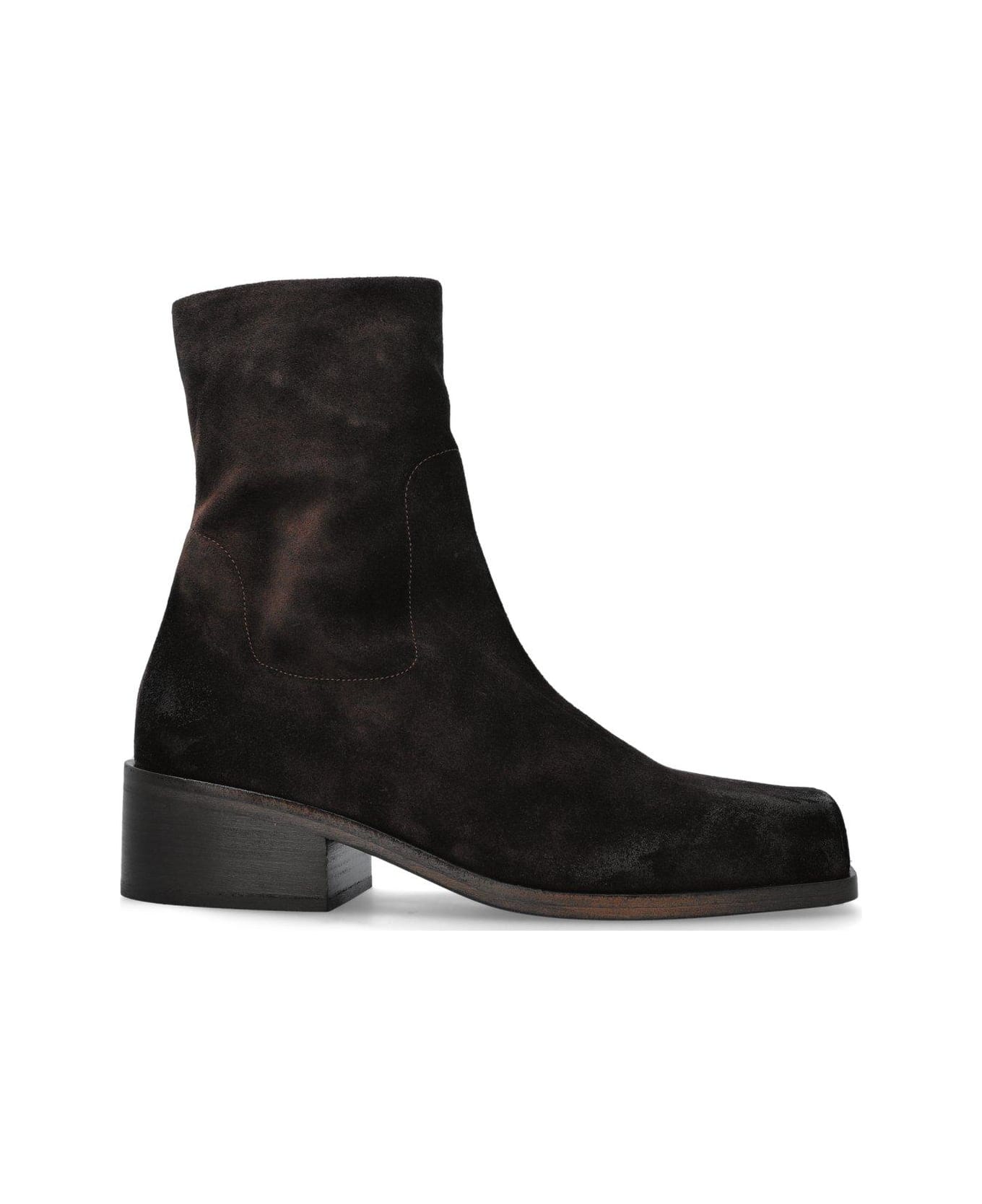 Marsell Cassello Square Toe Ankle Boots - BROWN