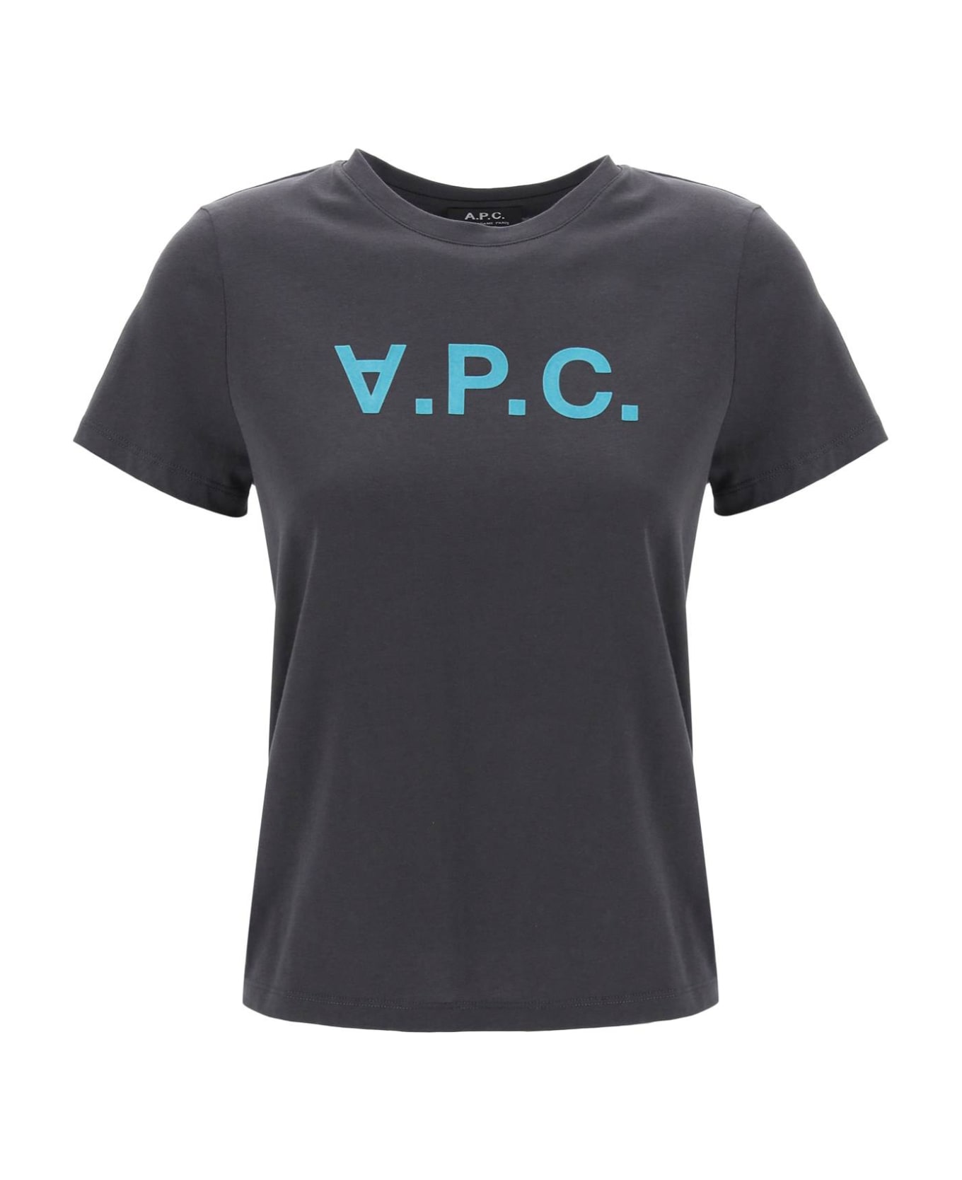 A.P.C. T-shirt With Flocked Vpc Logo - ANTHRACITE (Grey) Tシャツ