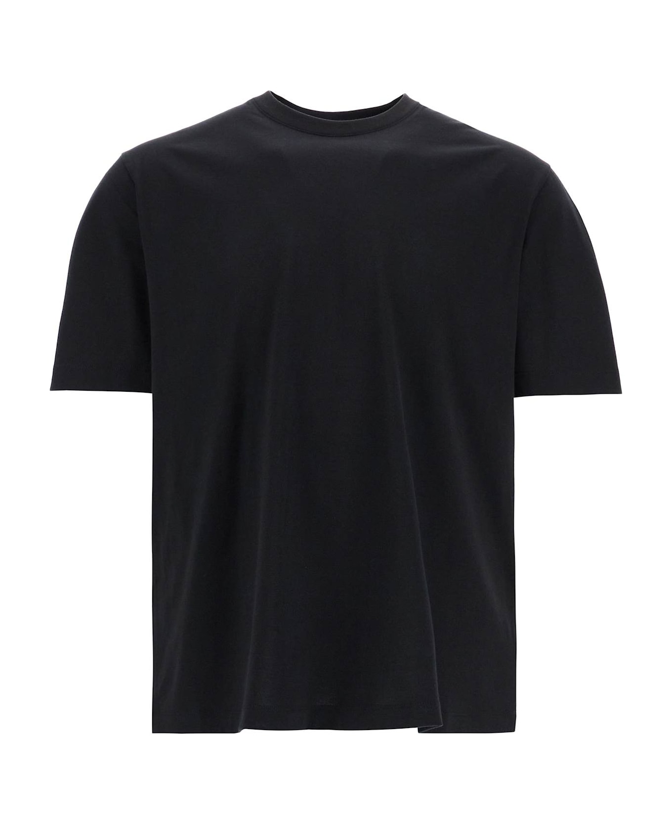 Y-3 Black Logo Cotton T-shirt - Black