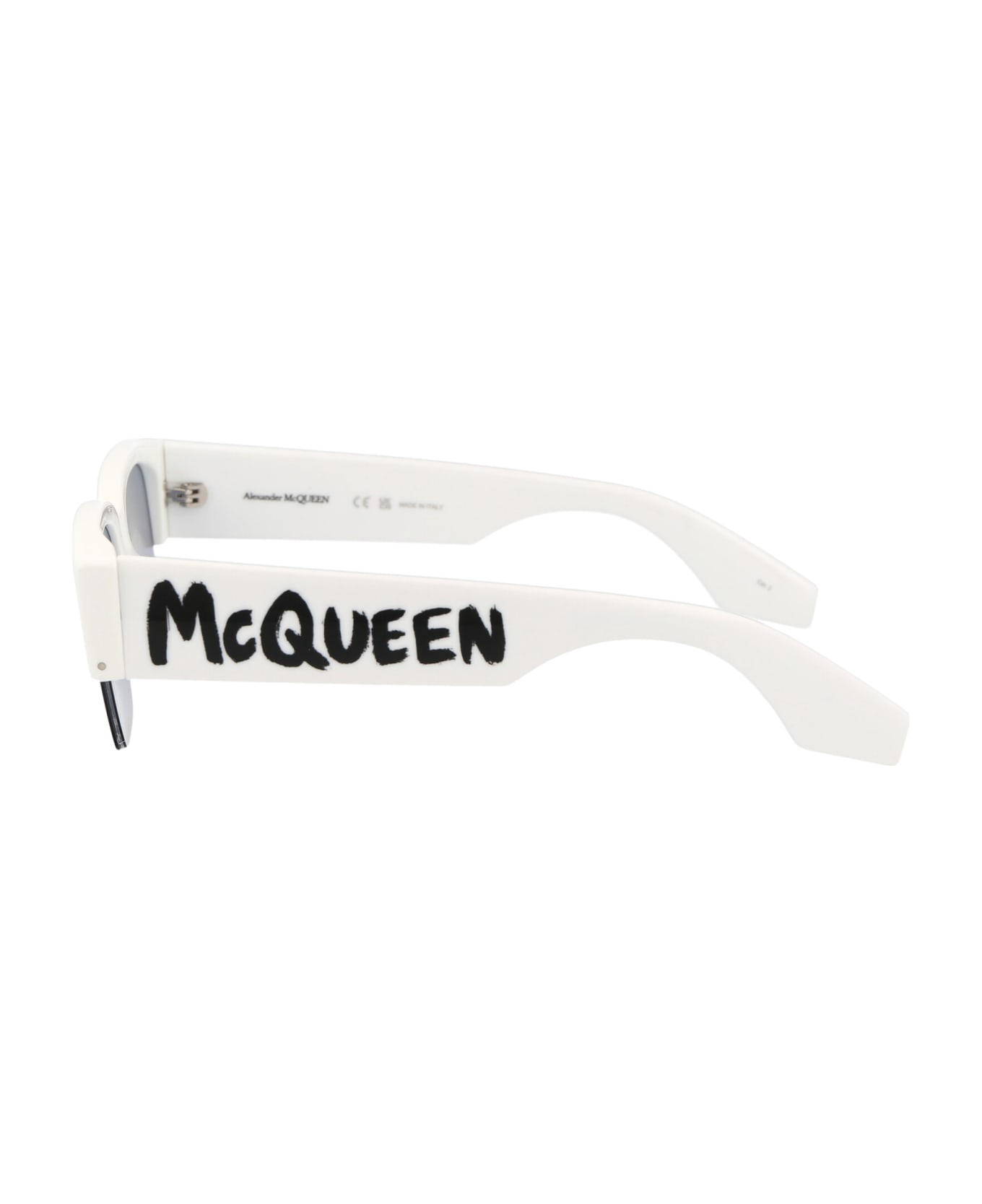 Alexander McQueen Eyewear Am0405s Sunglasses - 004 WHITE WHITE BLUE サングラス