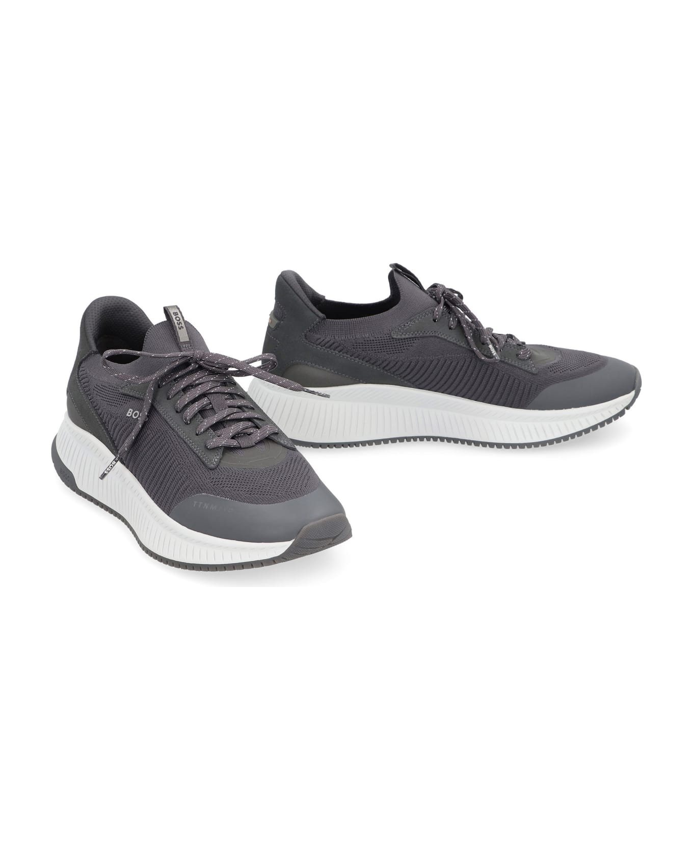 Hugo Boss Sock Fabric Low-top Sneakers - grey