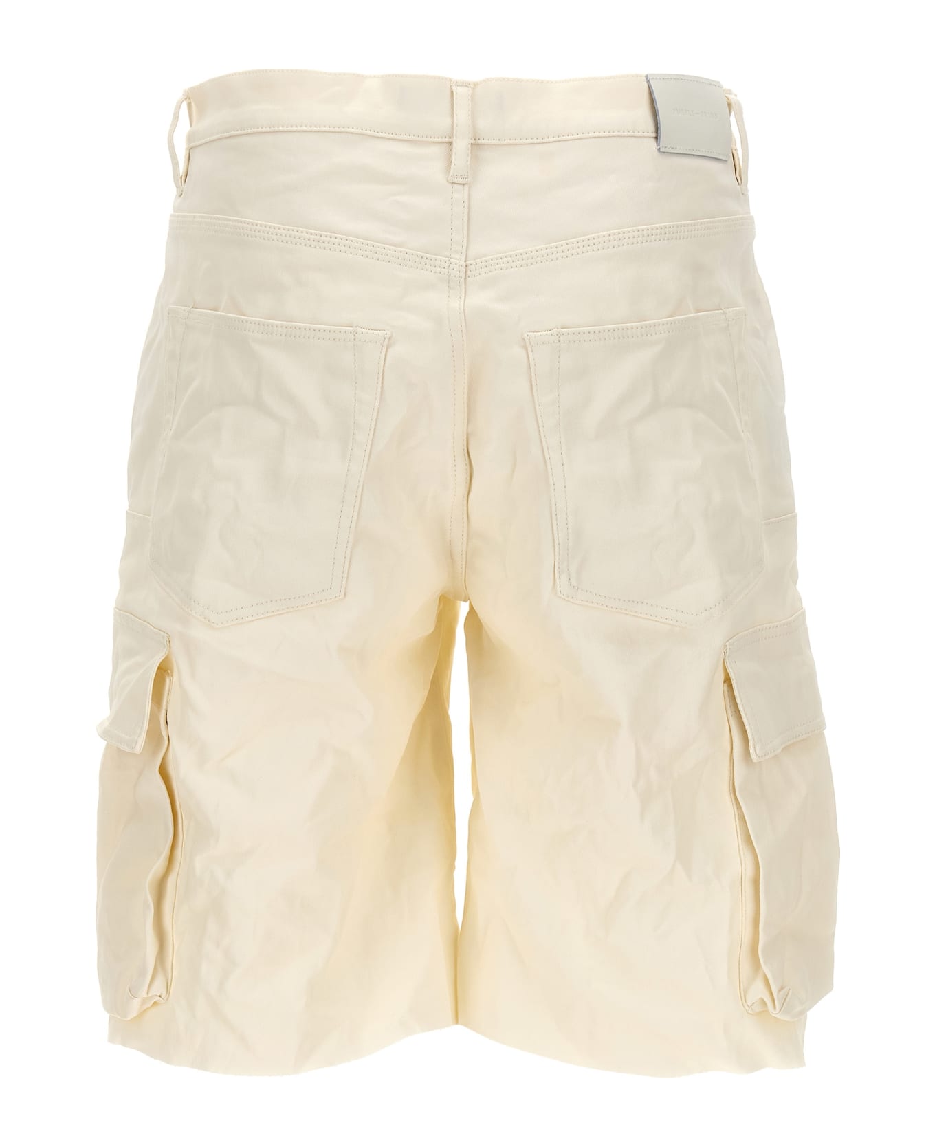Purple Brand 'high Shine Cargo' Bermuda Shorts - White ショートパンツ