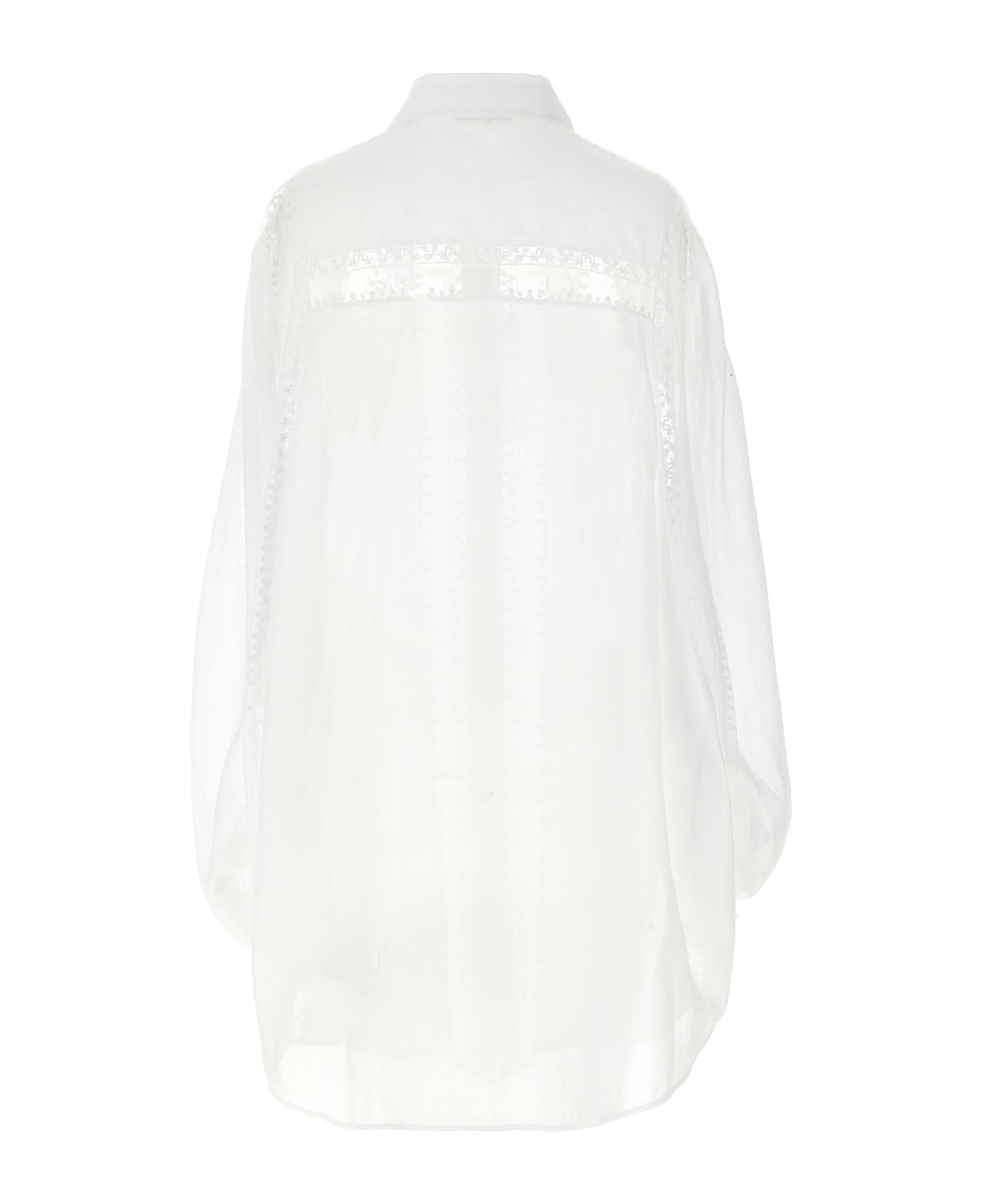 Ermanno Scervino Macramé Tulle Shirt - White