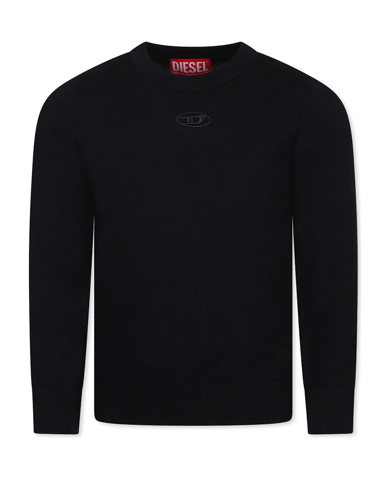 Diesel Black Sweater For Boy With Logo - Black