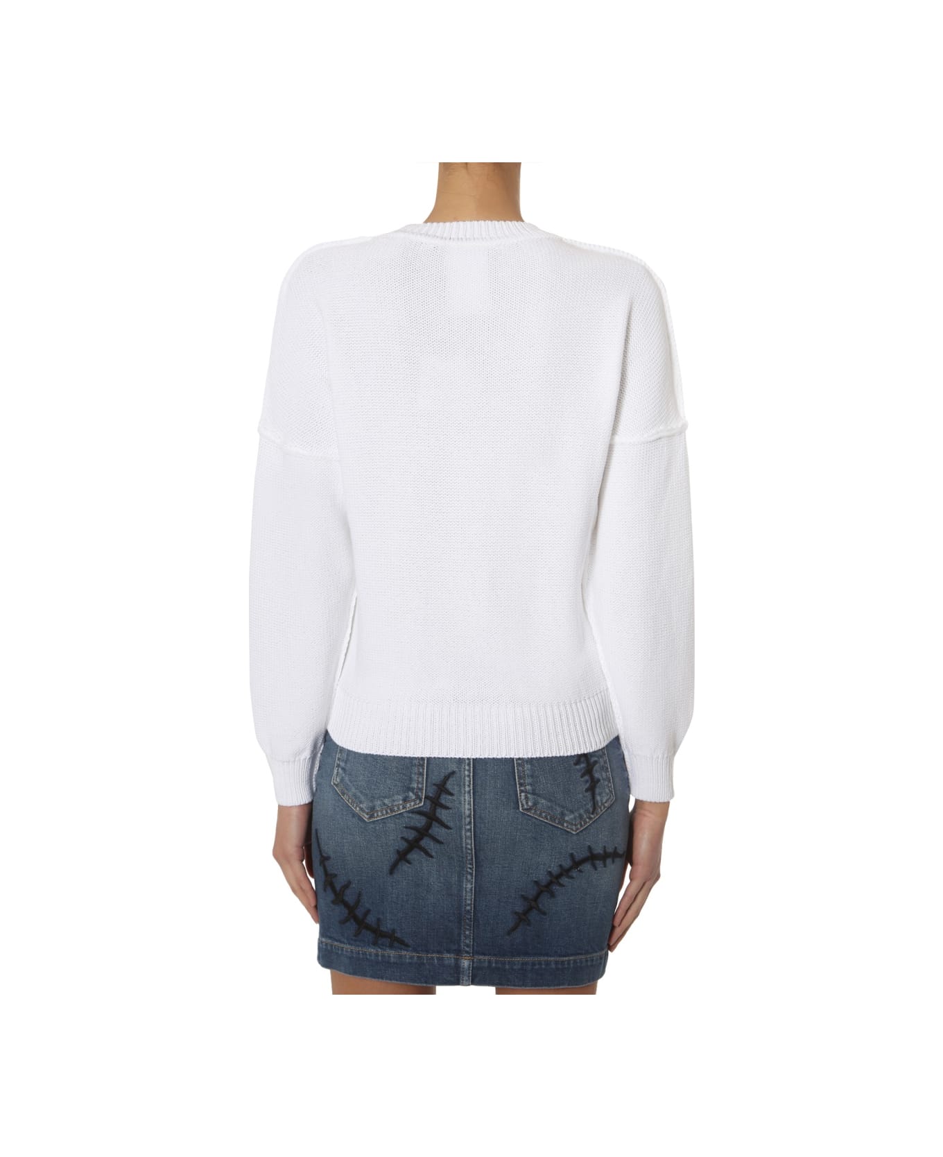 Moschino Crew Neck Sweater - WHITE