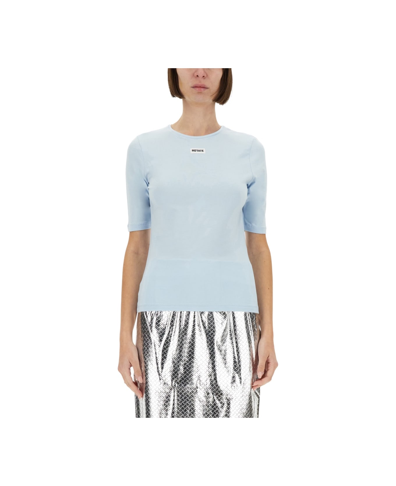 Rotate by Birger Christensen T-shirt With Logo - BABY BLUE