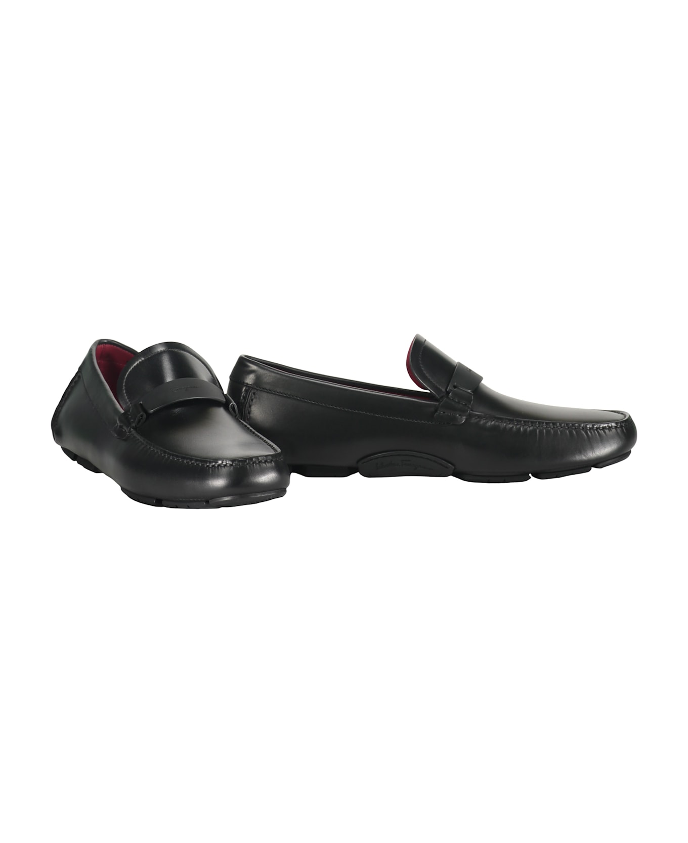 Ferragamo Leather Loafers - black