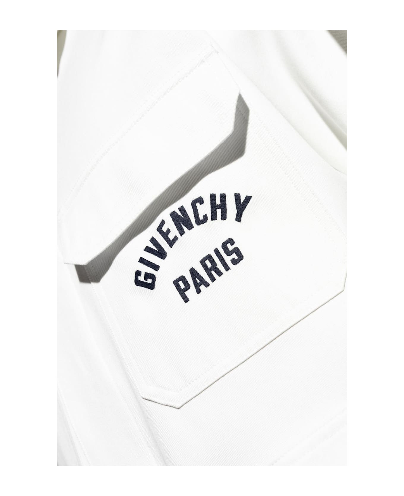 Givenchy Shirt Jacket With Logo - White