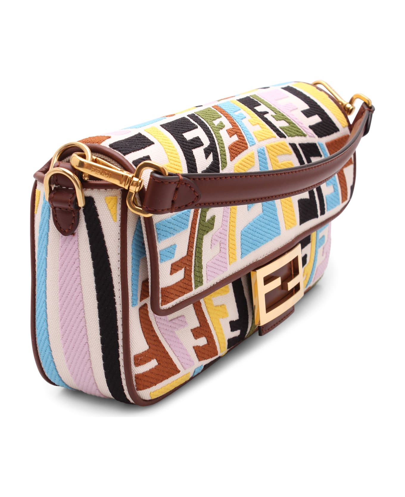 Fendi Cotton 
baguette Ff
 Multicolor Shoulder Bag - Multicolor