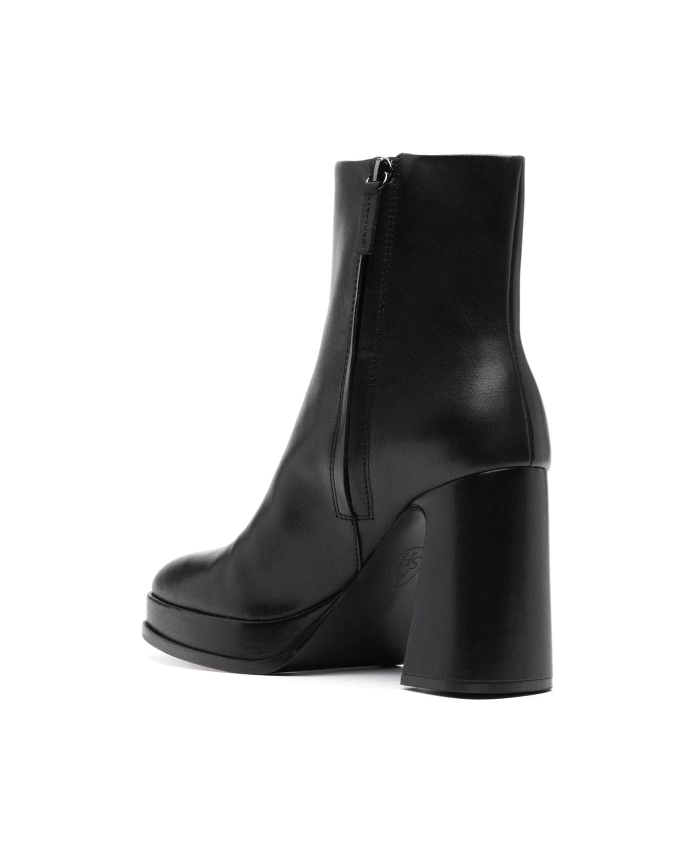 Ash Alyx Pointed Ankle Boots With Inside Zip - Black