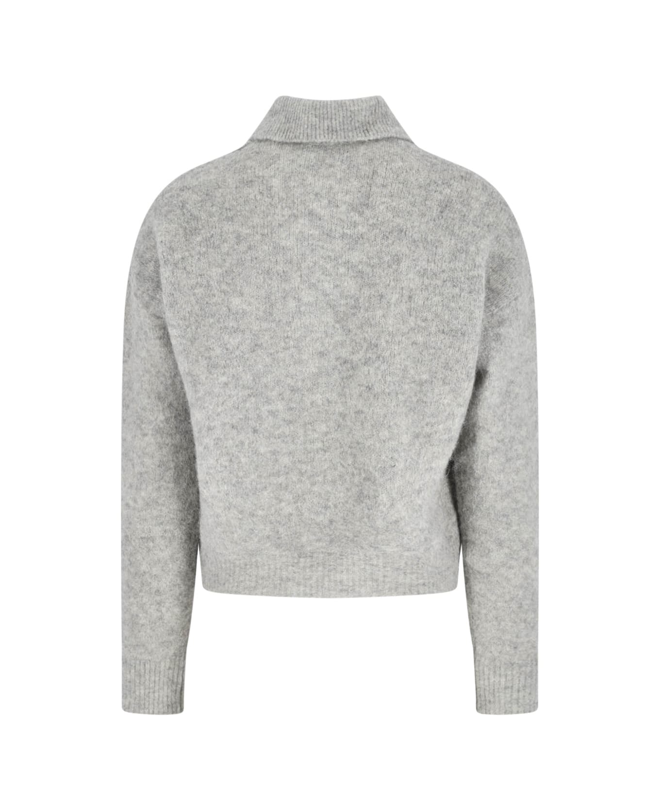 Ami Alexandre Mattiussi Alpaca Blend Polo Shirt - Gray