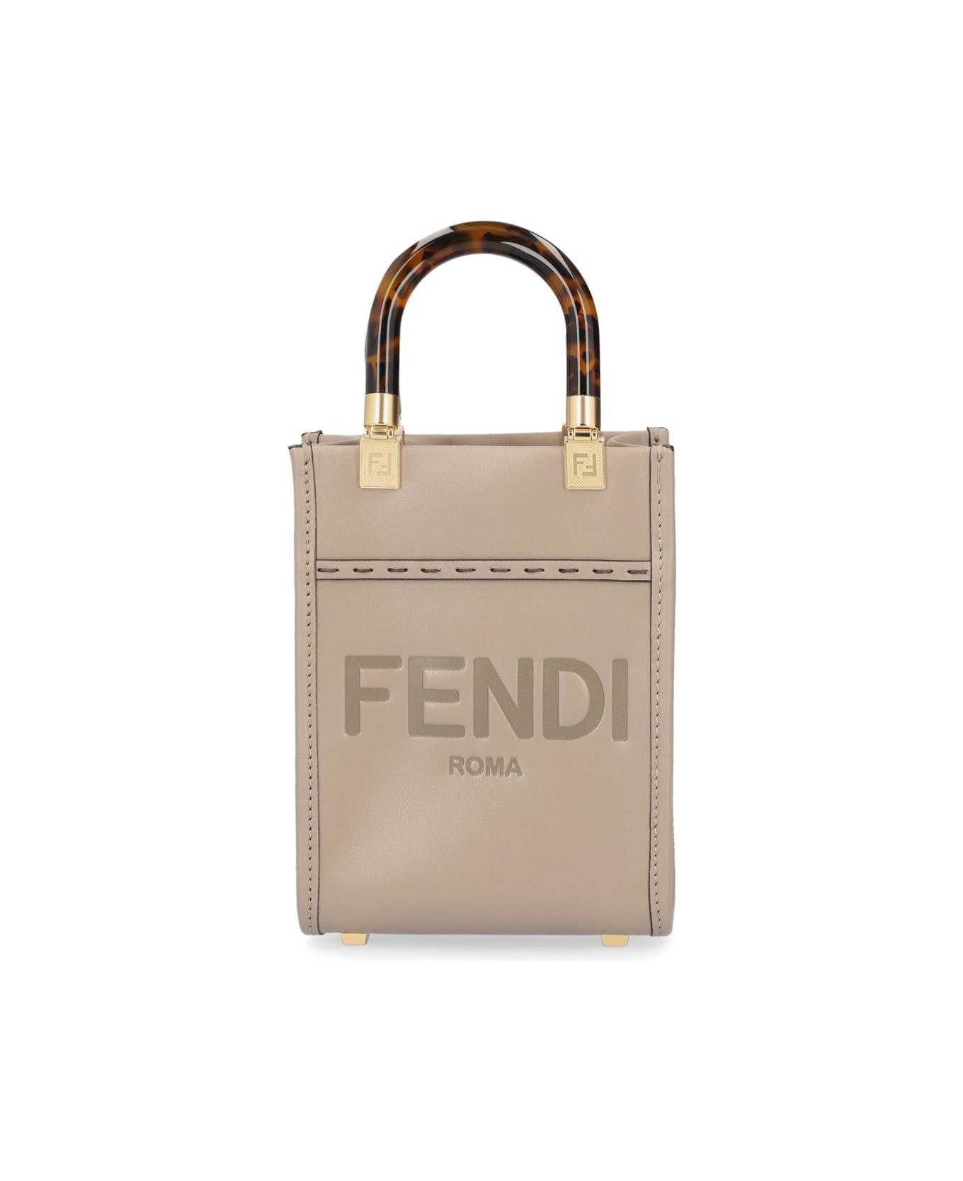Fendi Sunshine Logo Debossed Mini Tote Bag