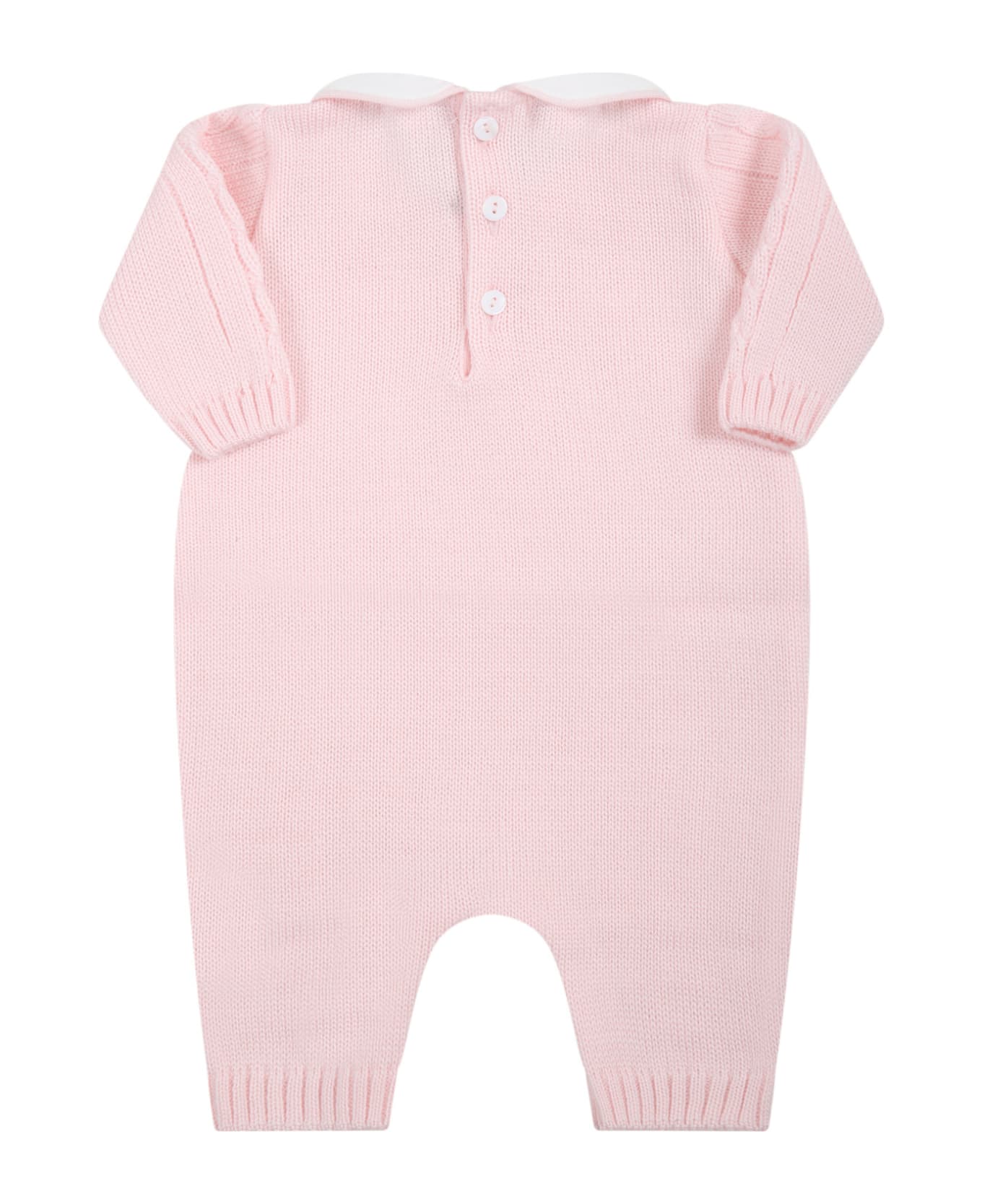 Little Bear Pink Babygrow For Baby Girl - Pink