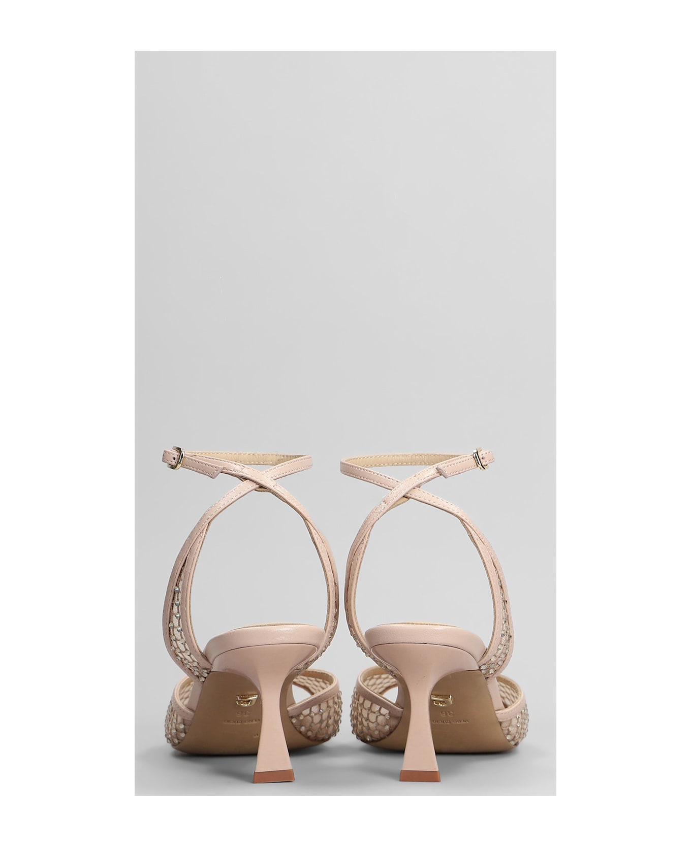 Lola Cruz Carmen 65 Sandals In Powder Leather - powder