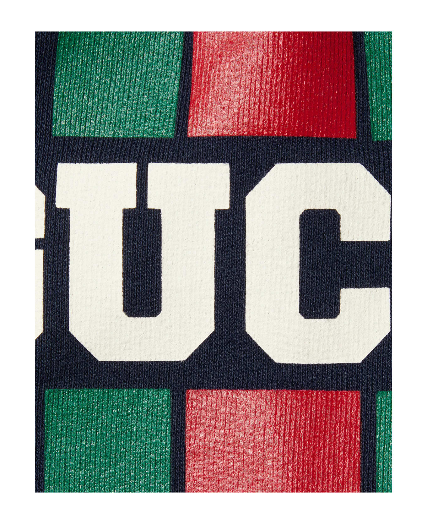 Gucci Dark Blue Joggers With Gucci Web Print - Blue