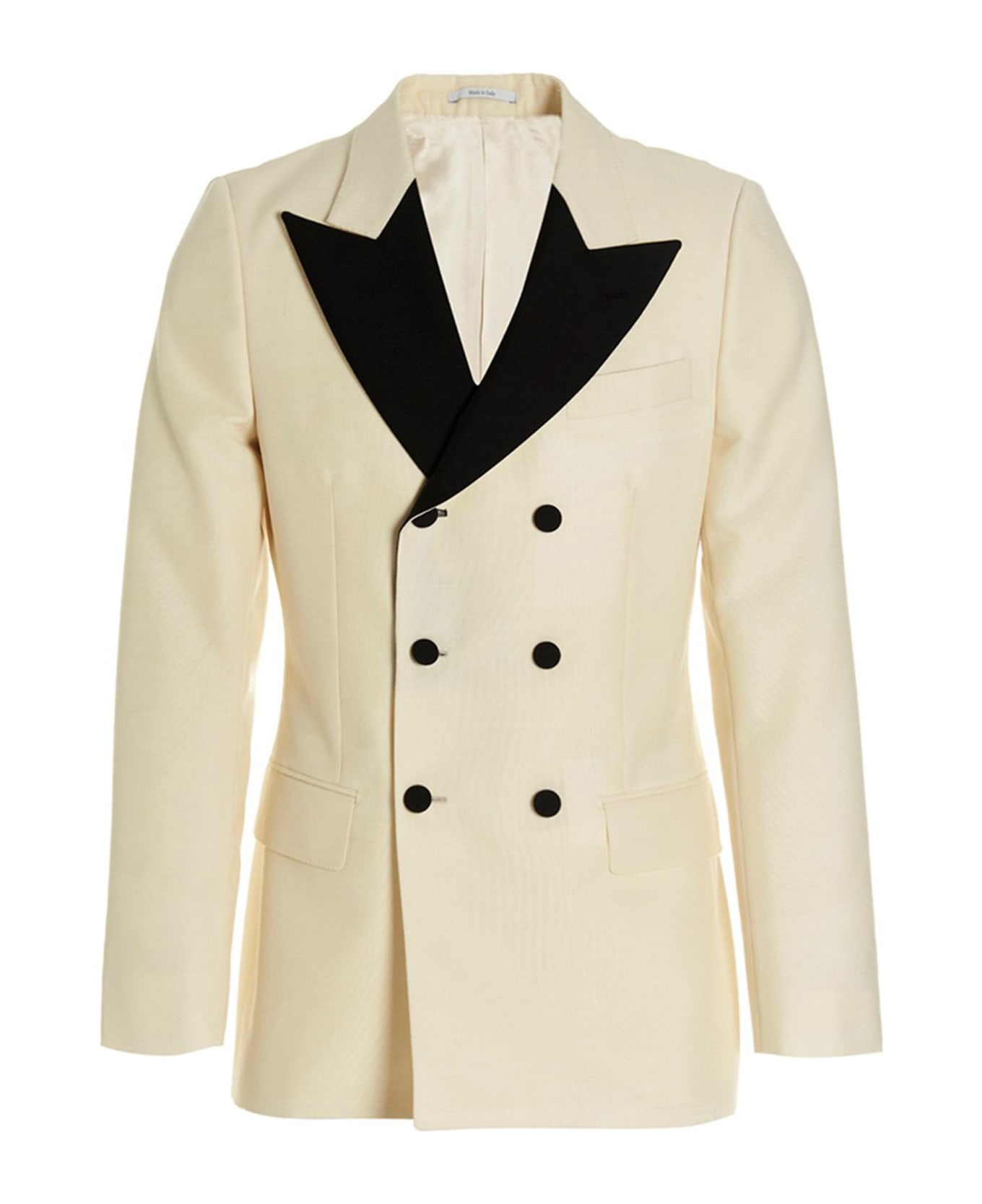 Gucci Mohair Wool Double Breast Blazer Jacket - White/Black