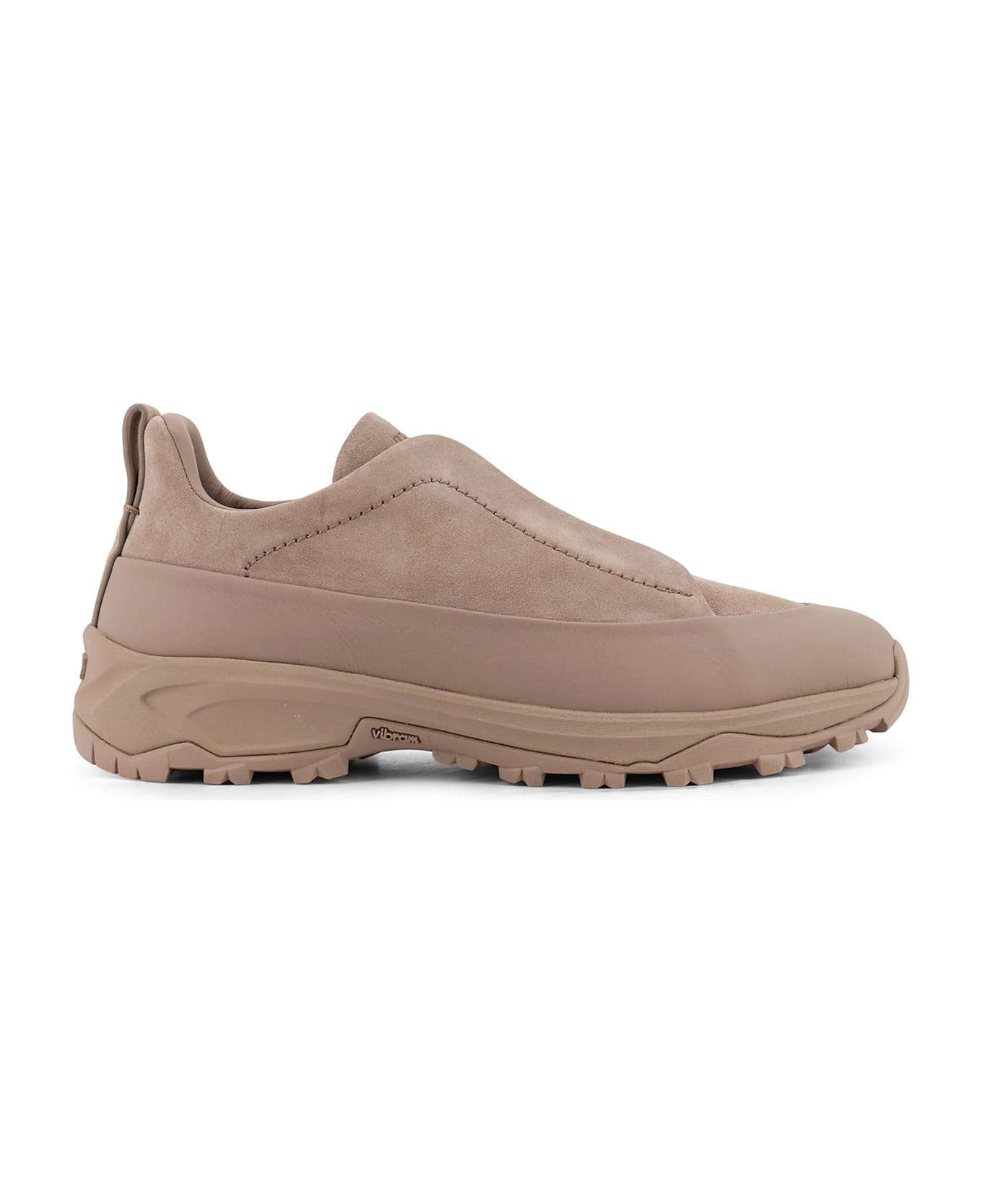 Zegna Triple Stitch Suede Low-top Sneakers - Beige