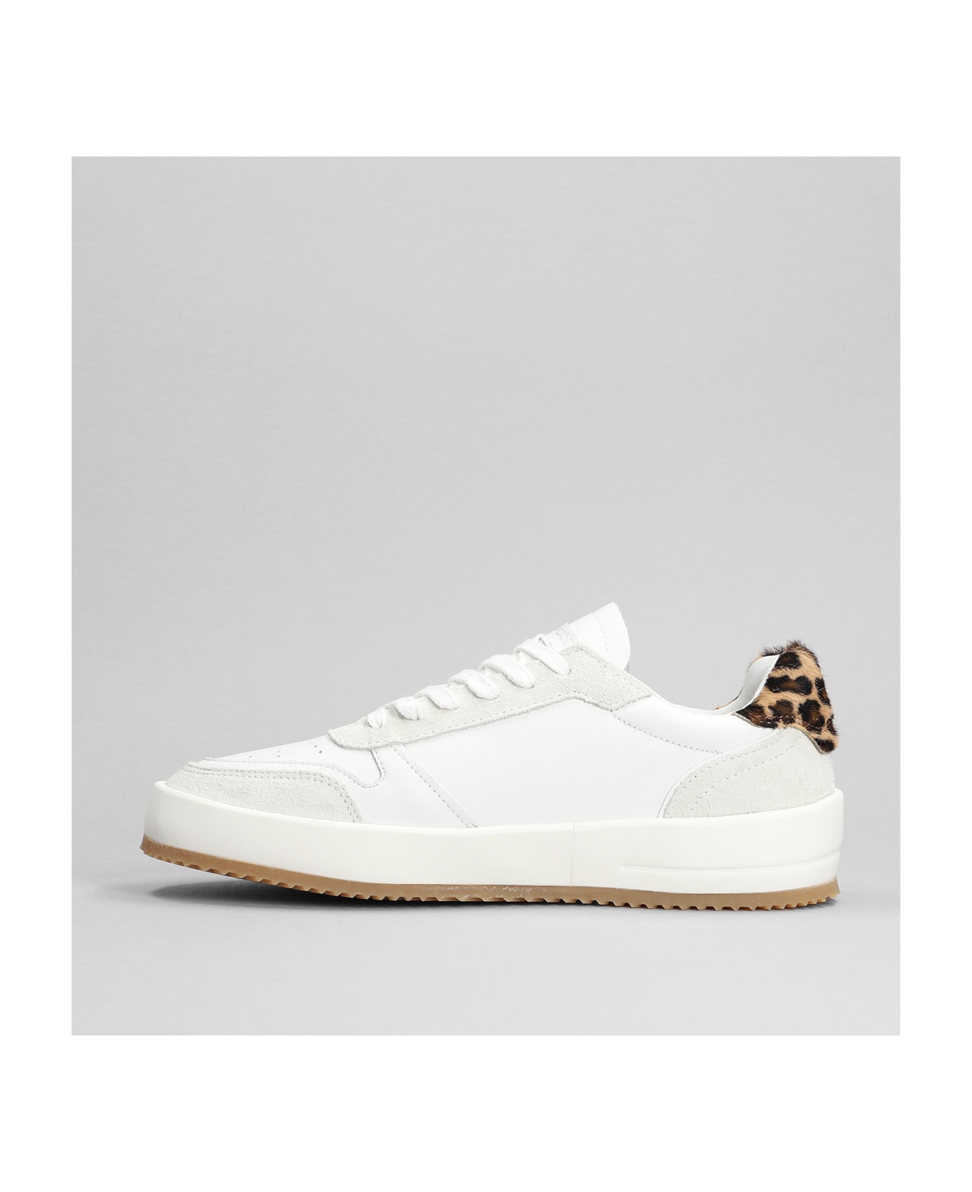 Philippe Model Nice Low Sneakers In White Suede And Leather - white