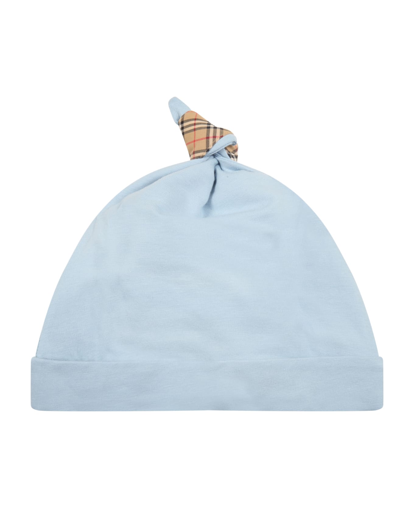 Burberry Light-blue Set For Babykids With Iconic Check Vintage - Light Blue
