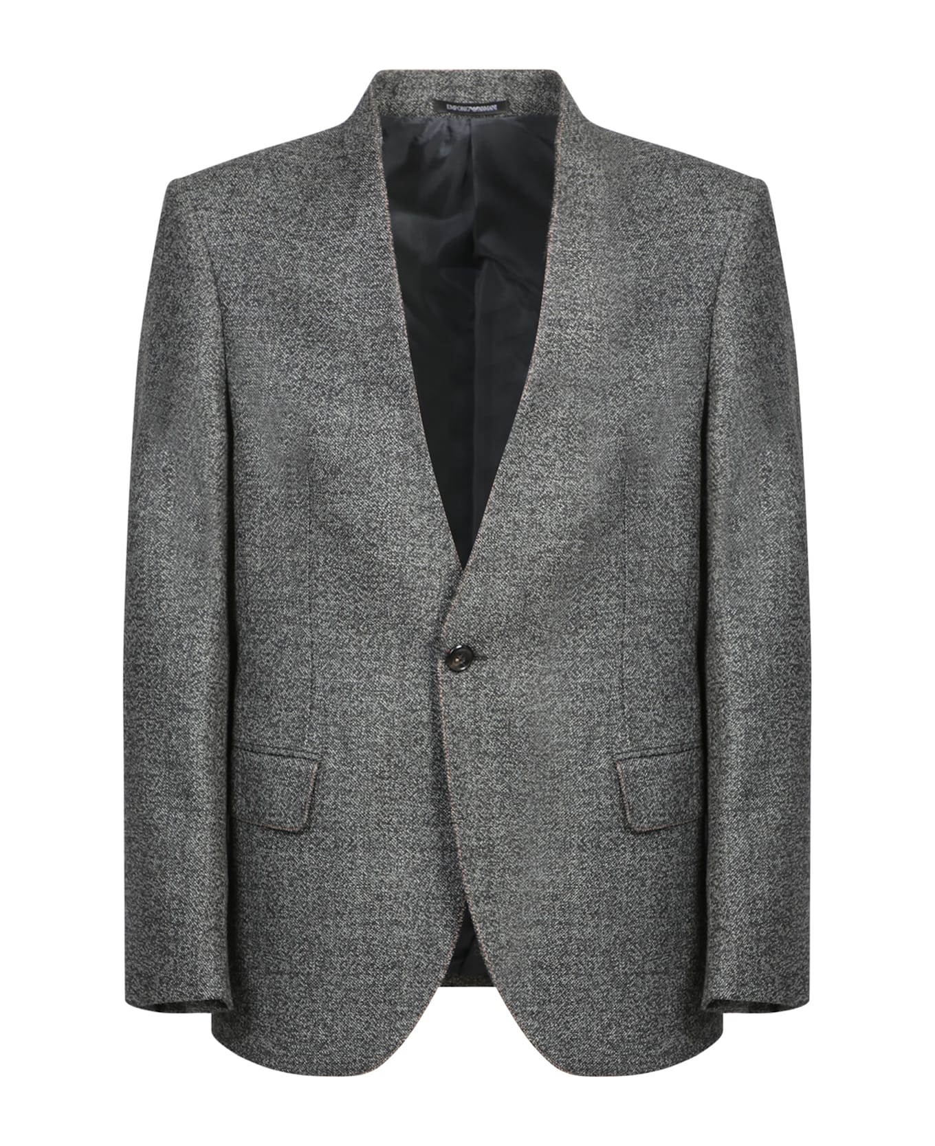 Emporio Armani Grey Tweed Fabric Jacket - Grey