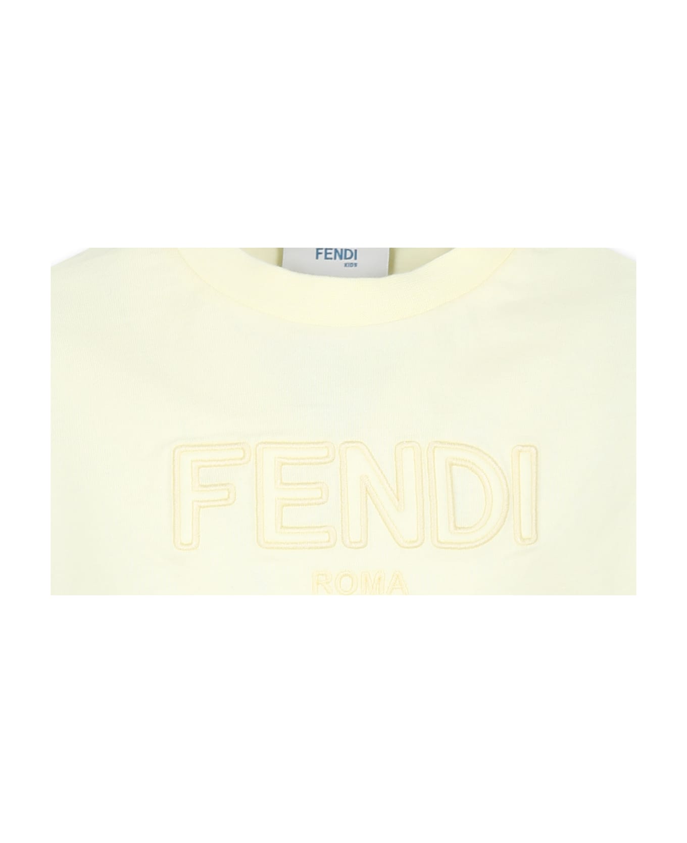 Fendi Yellow T-shirt For Kids With Logo - Yellow