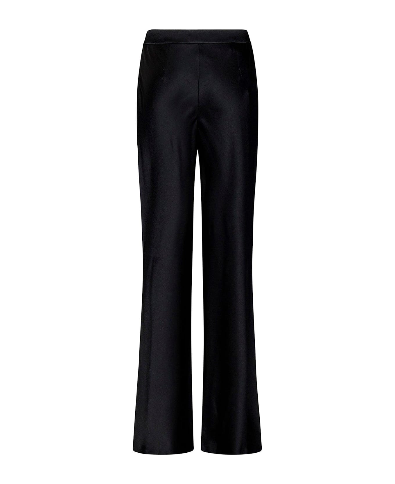 Alberta Ferretti Zipped Satin Pants - Nero