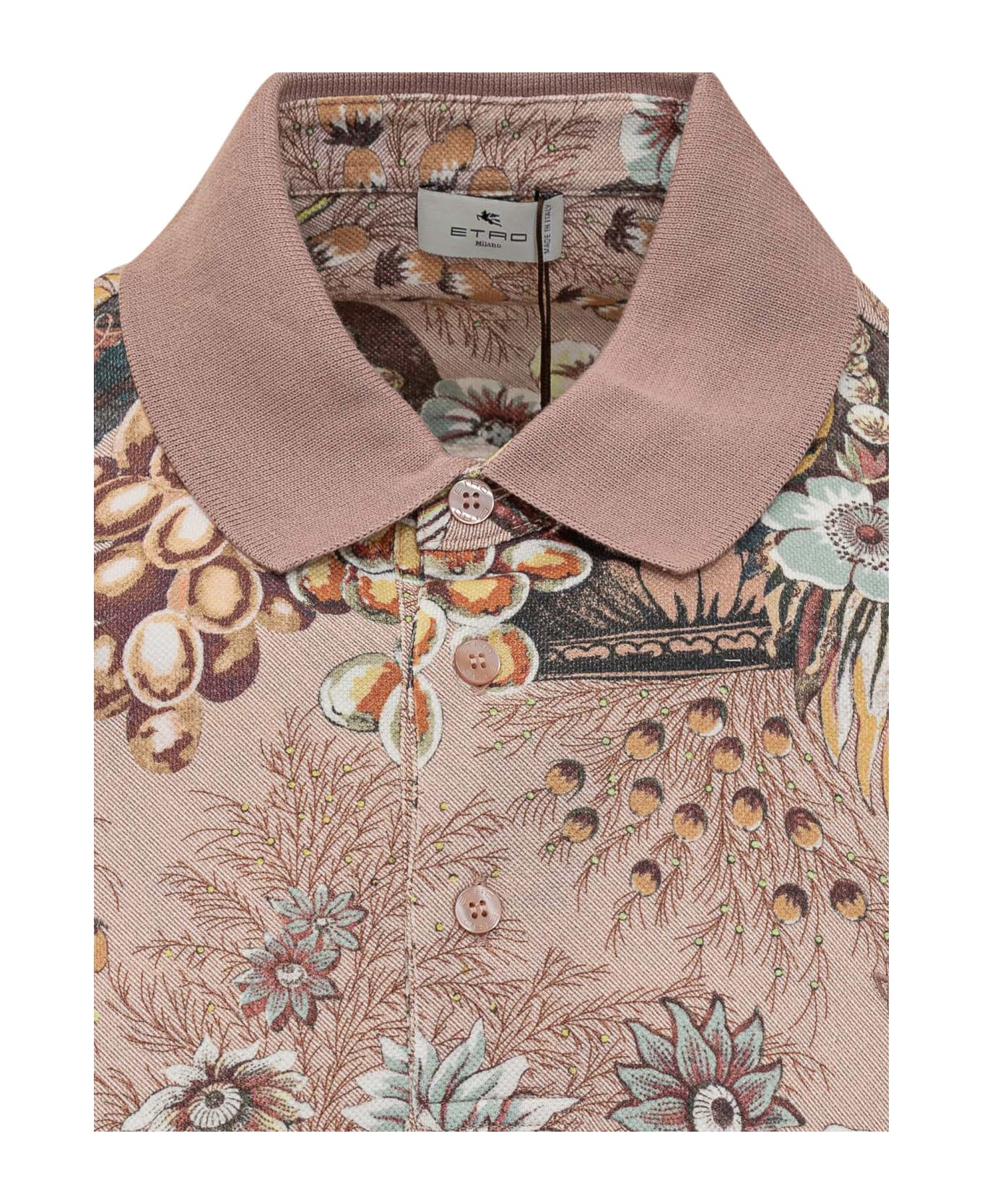 Etro Polo Shirt With Foliage Print - ST FDO ROSA ポロシャツ