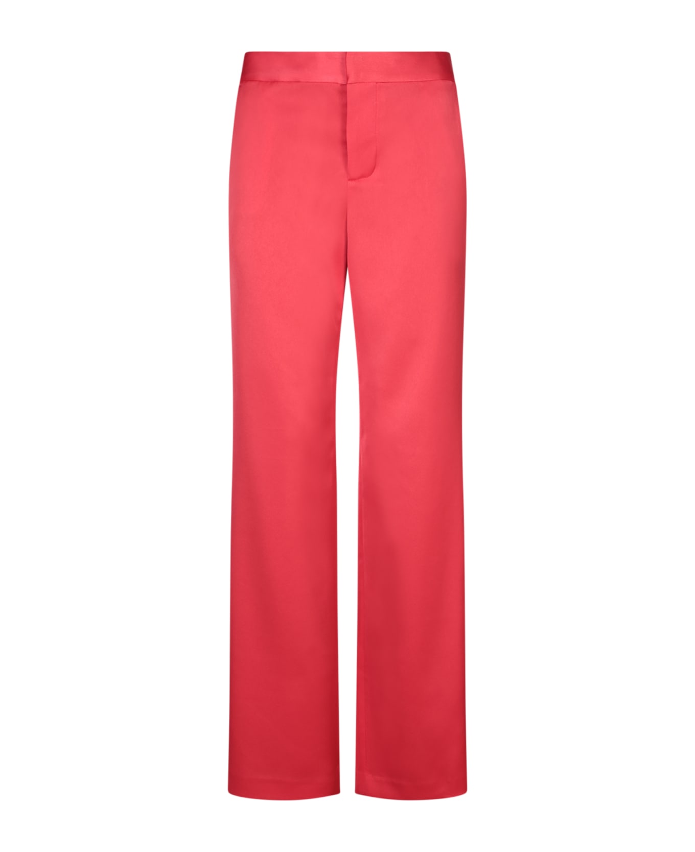 Alice + Olivia Red Satin Wide Leg Trousers - Red ボトムス