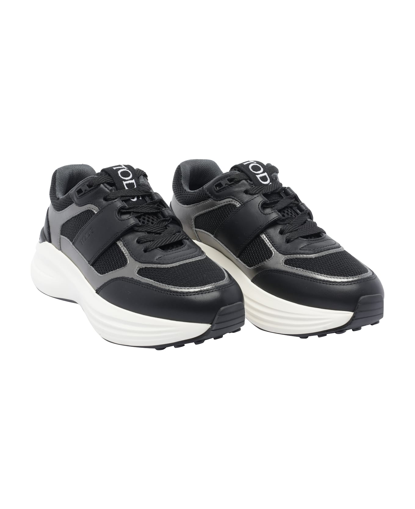 Tod
s Leather And Technical Fabric Sneakers - Grey