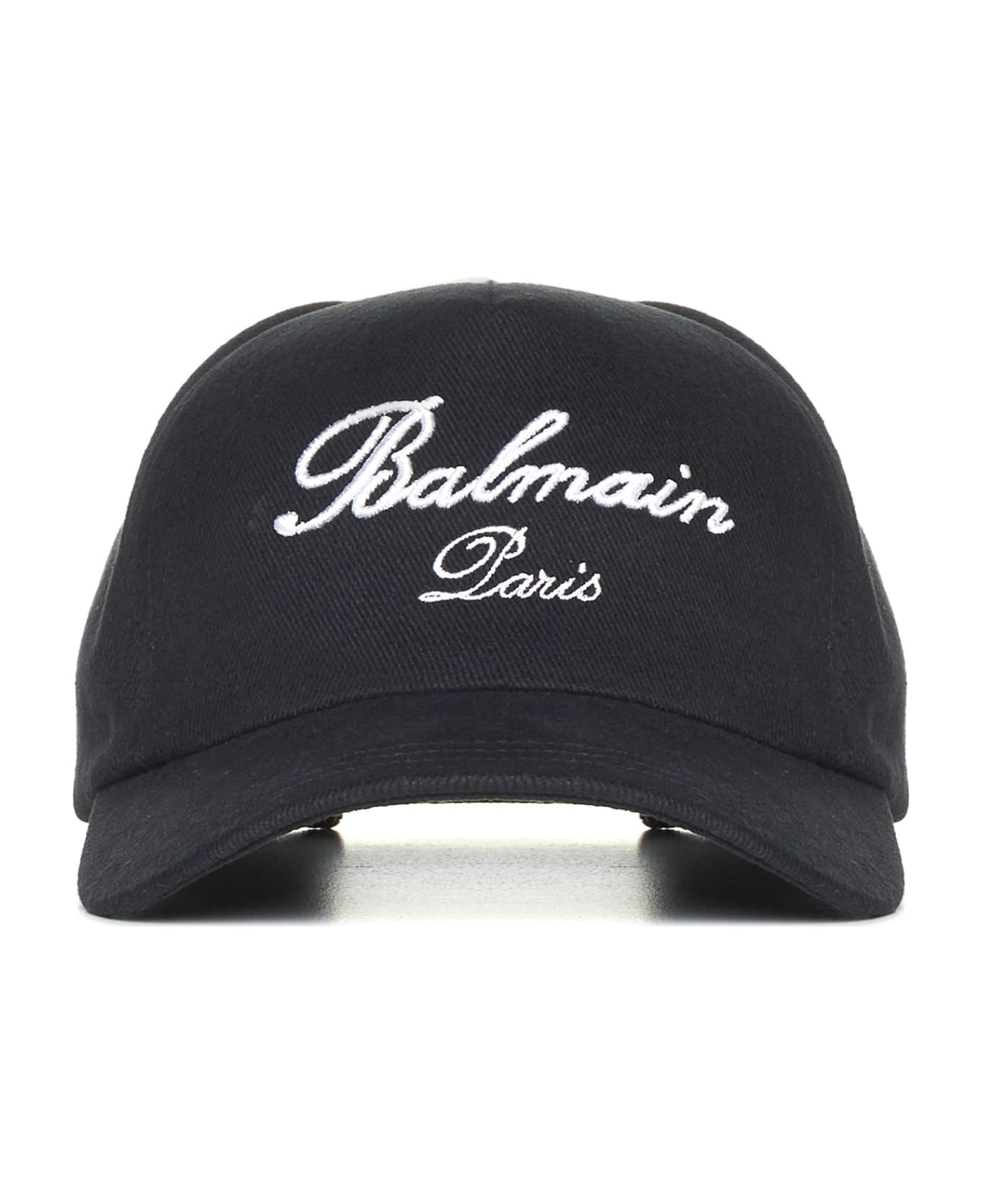 Balmain Black Cotton Hat - Edk Noir Ivoire 帽子