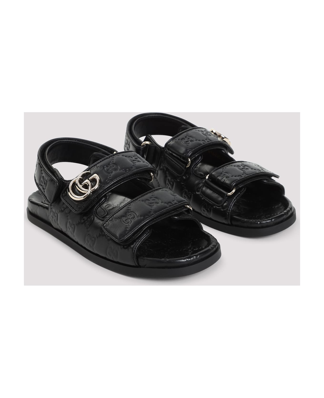 Gucci Black Leather Sandals - BLACKBLACK