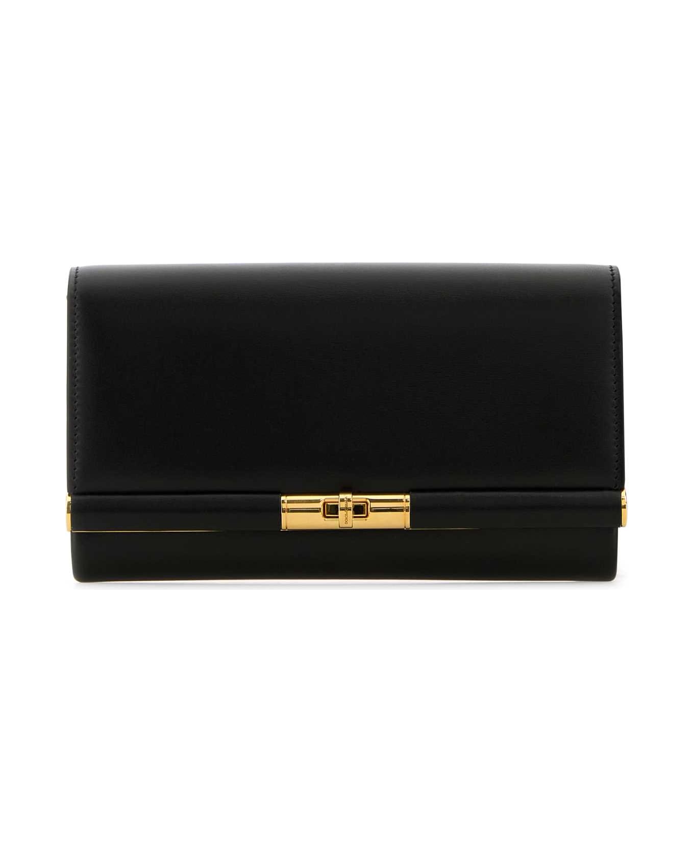 Dolce 
Gabbana Black Leather Marlene Clutch - NERO