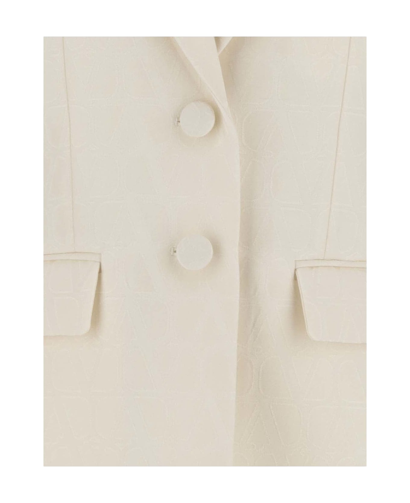 Valentino Crepe Couture Toile Iconographe Blazer - Ivory