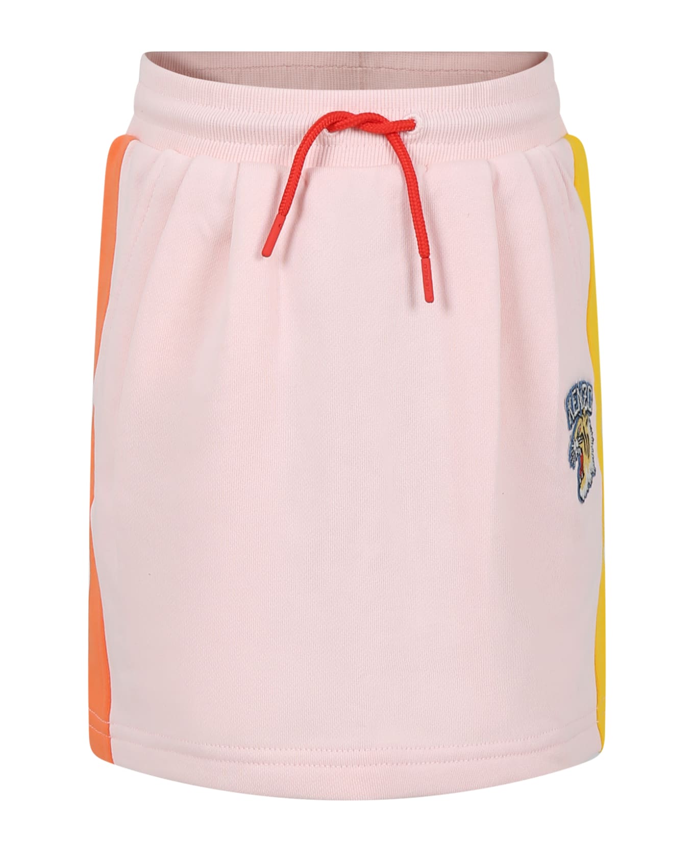 Kenzo Kids Pink Skirt For Girl With Logo - Pink ボトムス
