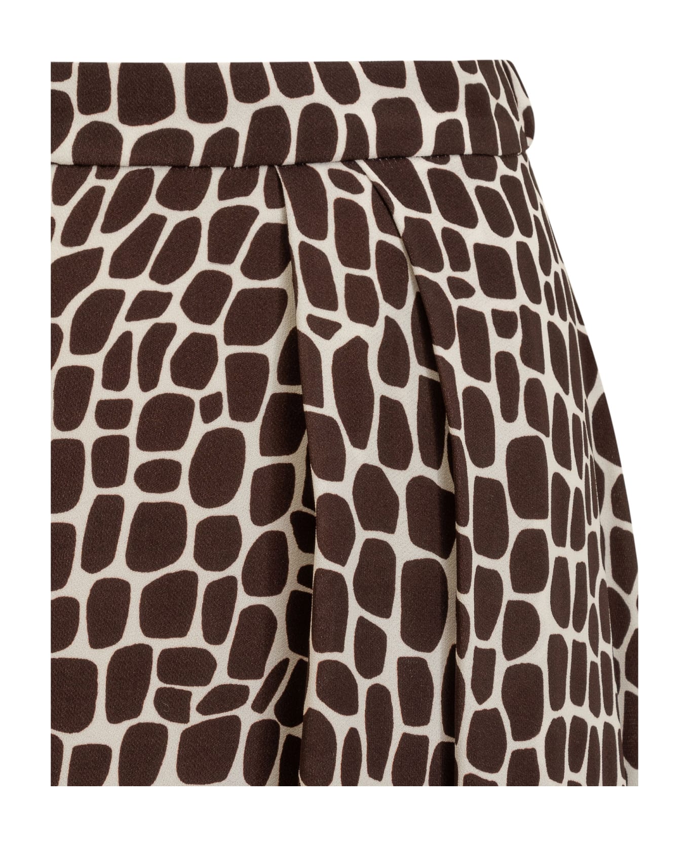 MSGM Asymmetrical Long Skirt With Print - Brown