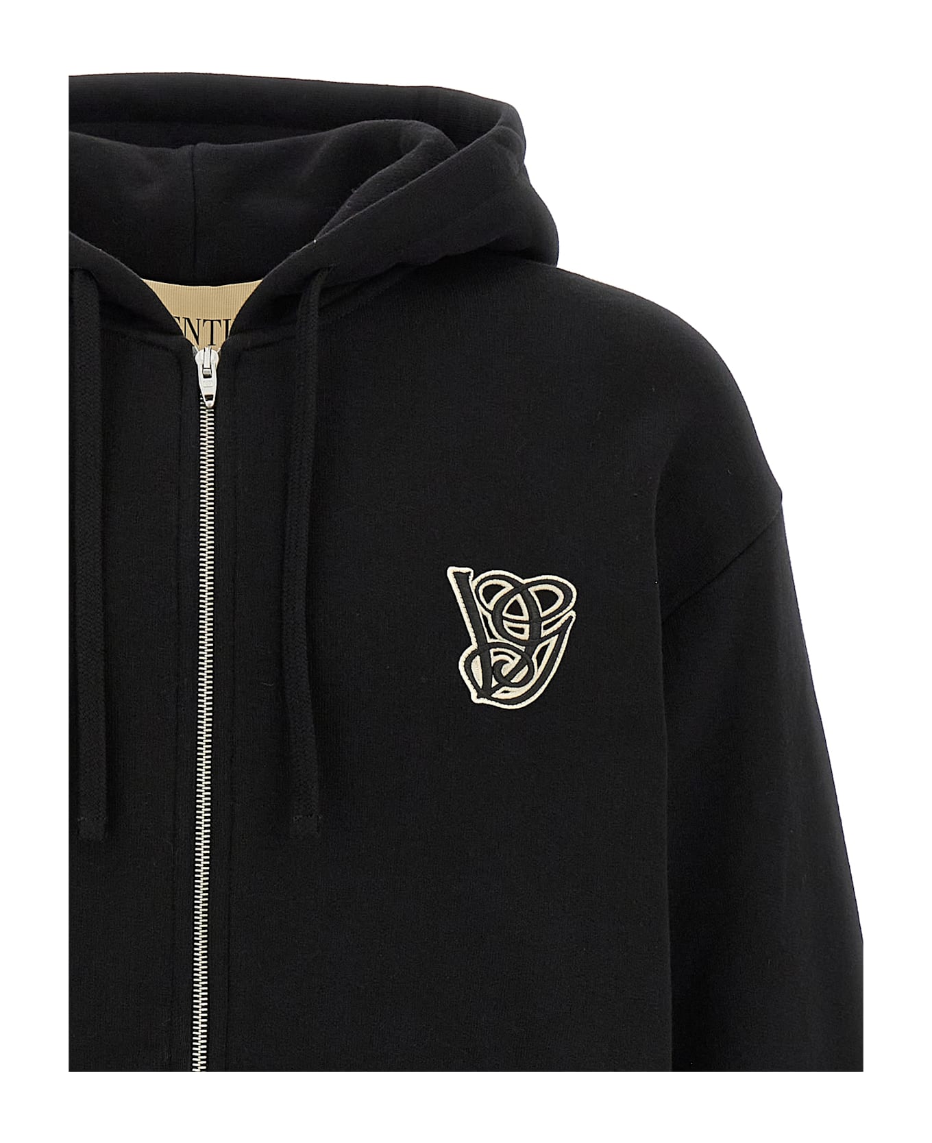 Valentino Garavani Hoodie Vg Patch - Black  