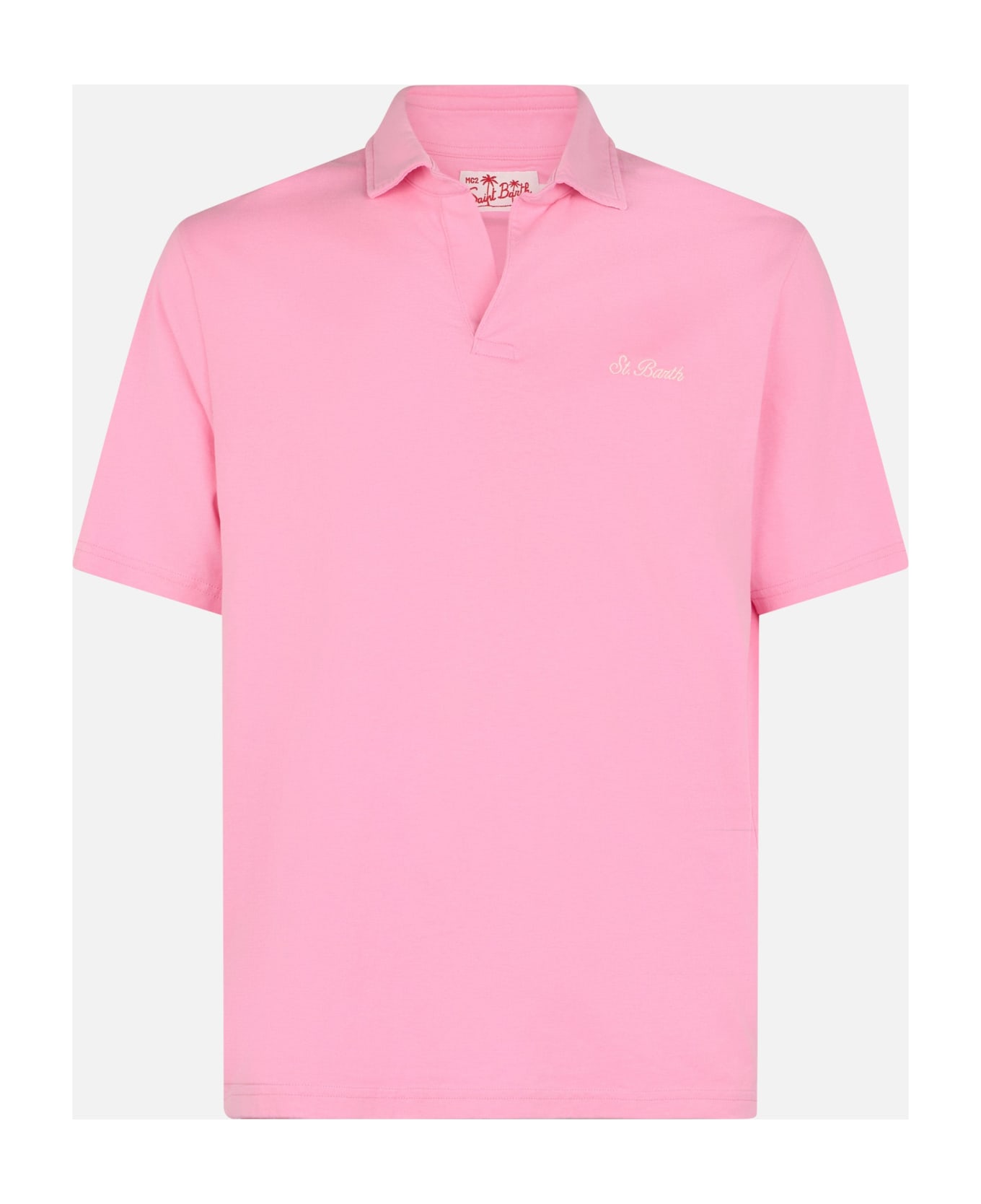 MC2 Saint Barth Man Pink Cotton Jersey Polo Shirt Brighton - PINK