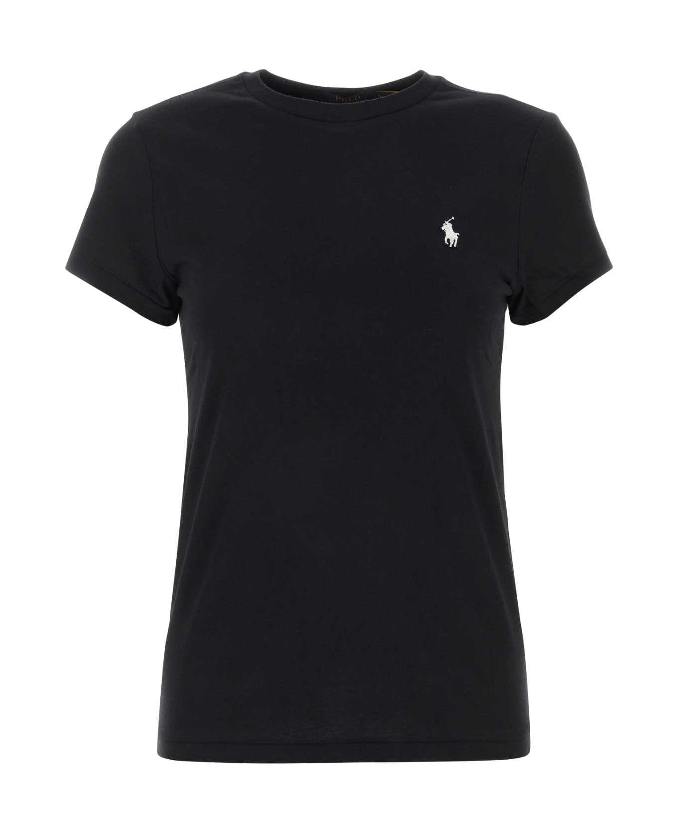 Polo Ralph Lauren Black Cotton T-shirt - POLOBLACK
