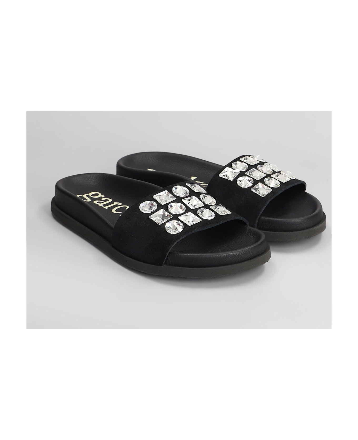 Pedro Garcia Dolomita Flats In Black Suede - black
