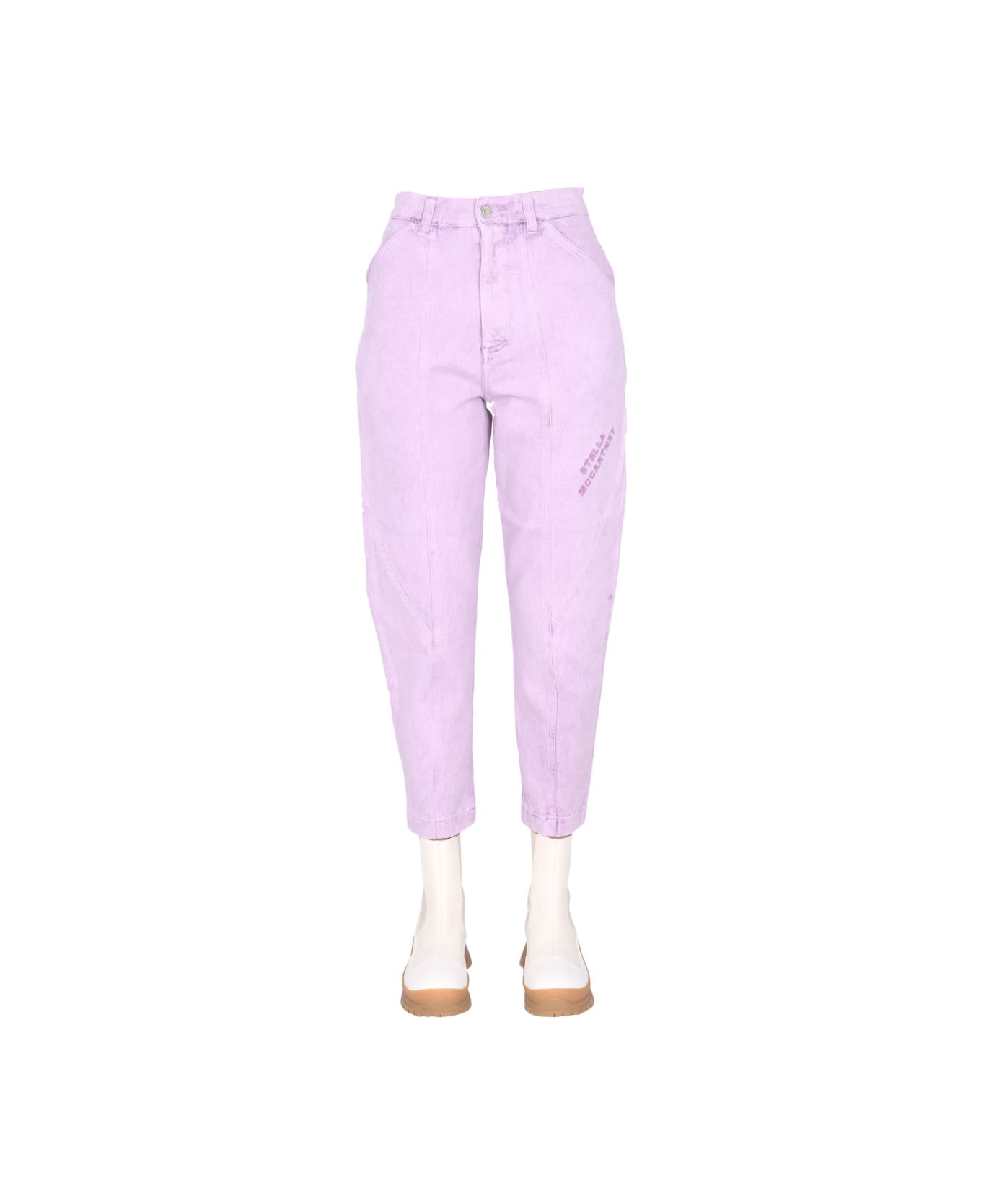 Stella McCartney Jeans With Embroidered Logo - LILAC