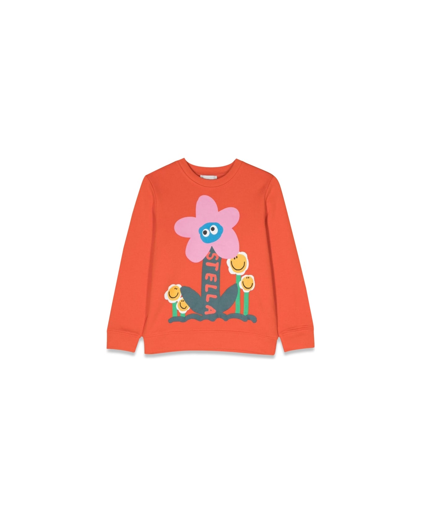 Stella McCartney Kids Flower Crewneck Sweatshirt - ORANGE